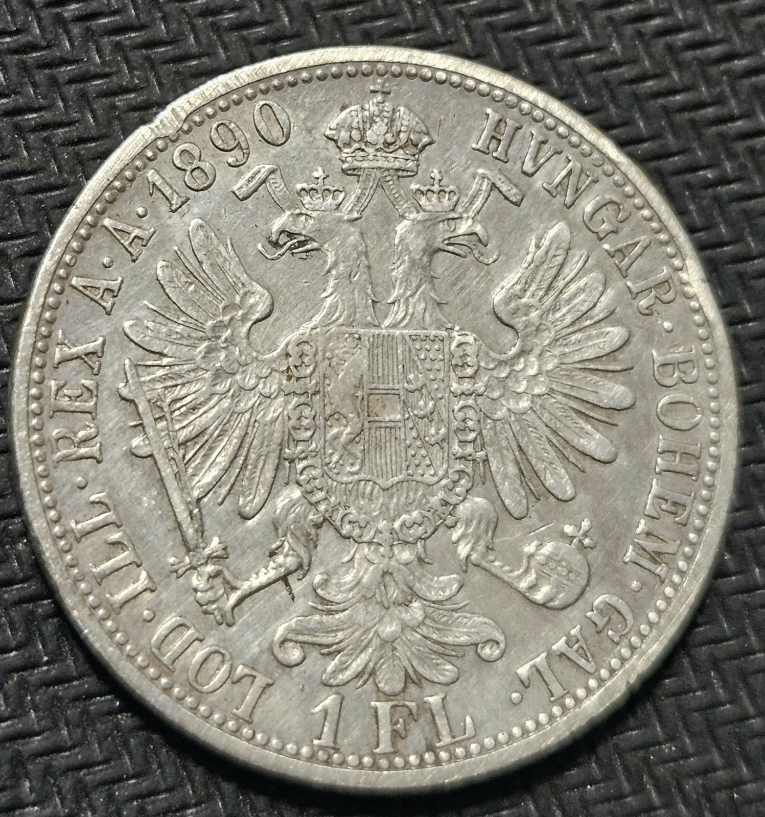 1890 Austria 1 Florin Silver Coin 1890 Austria 1 Florin Silver Coin