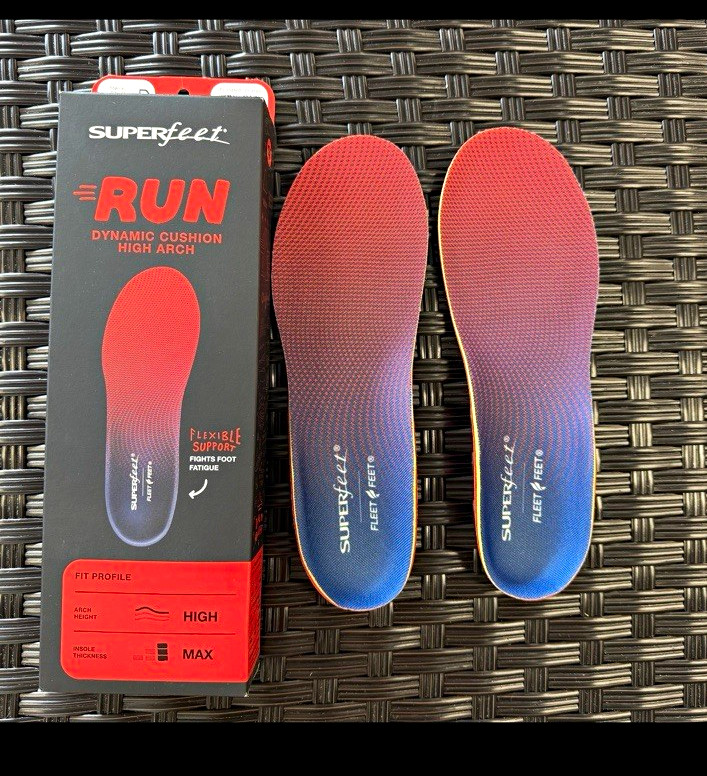Superfeet Run Dynamic Cushion High Arch Shoe Insoles Inserts Pair Carbon Superfeet Run Dynamic Cushion High Arch Shoe Insoles Inserts Pair Carbon