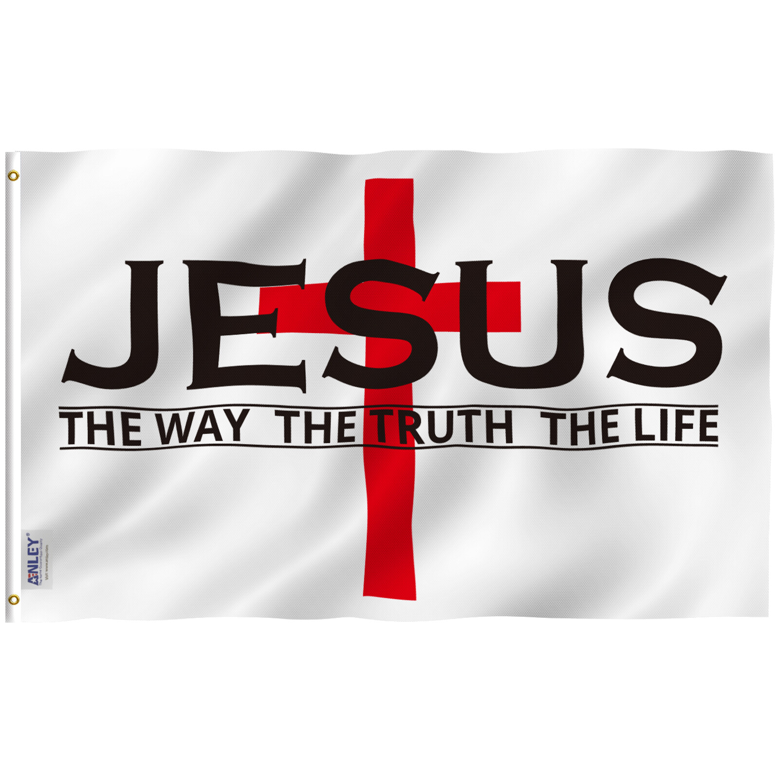Anley 3x5 Foot Jesus The Way The Truth The Life Flag - Christian Flags Anley 3x5 Foot Jesus The Way The Truth The Life Flag - Christian Flags