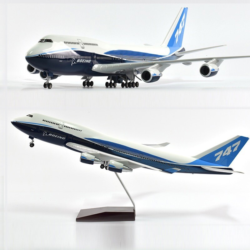 18.5“ Airplane Aircraft 1/150 B747 Boeing 747-400 Plane Model Replica Resin 47cm