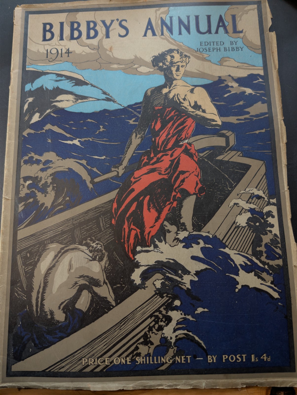 1914 Bibby’s Annual Joseph Bibby Illustrated Art Nouveau WW1 Era Book Antique