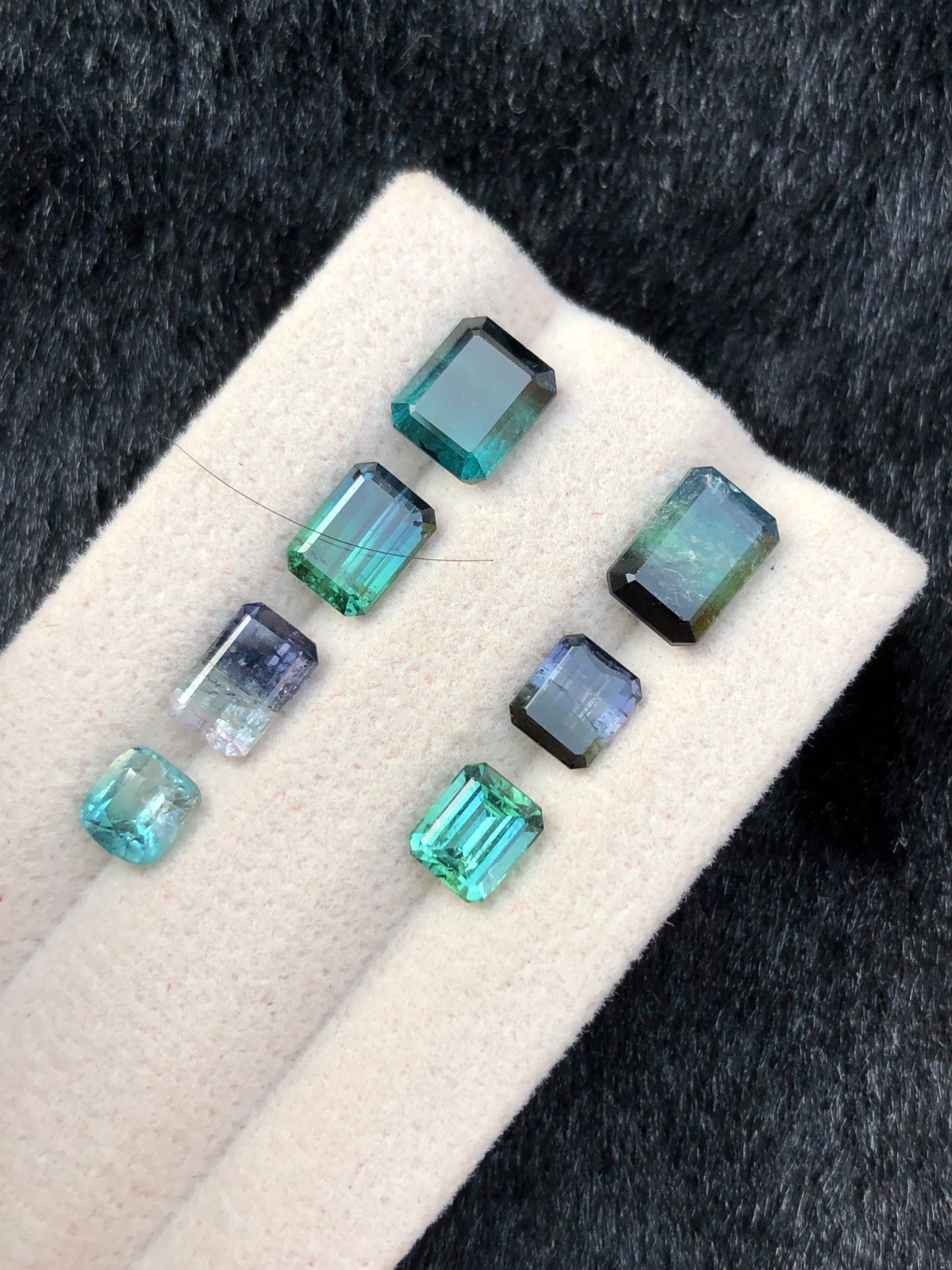 Natural Bi-Color & Tri-Color Tourmaline Lot 7 Pieces 7.55 Ct | Unheated