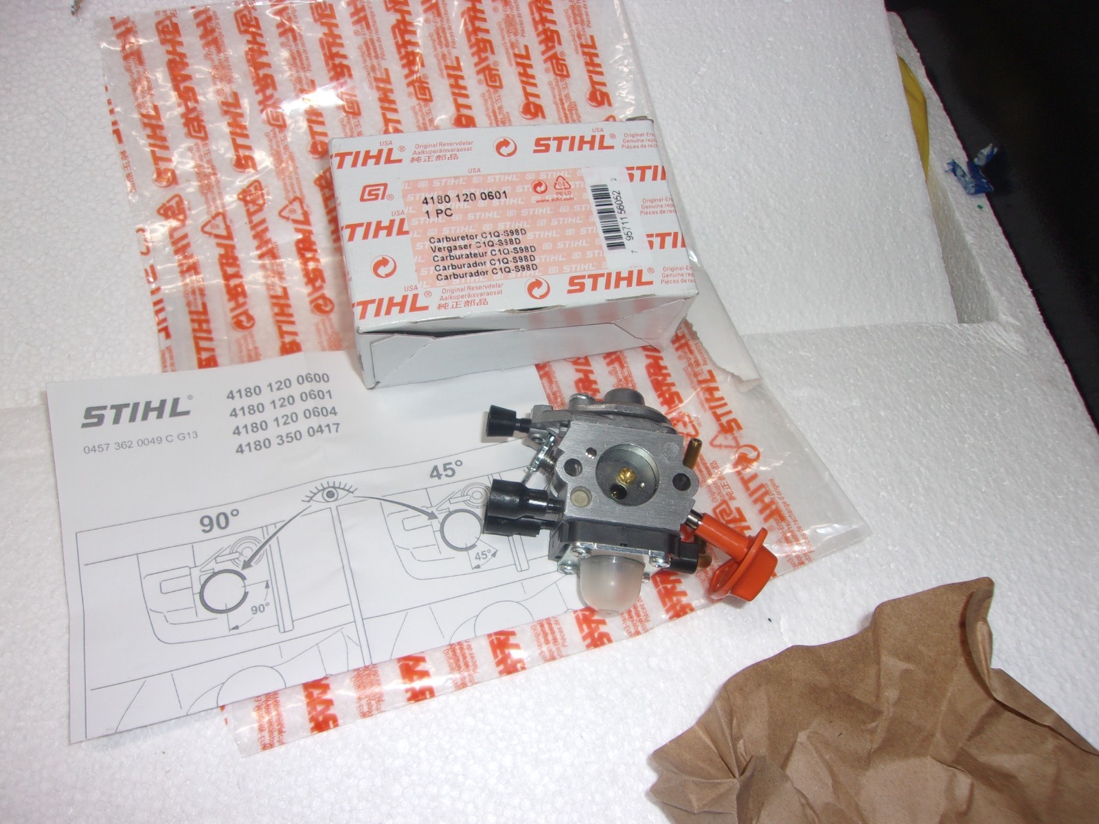 Stihl Carburetor Zama 4180-120-0601 OEM C1Q-S98D FS131 130 FS KM HT 131 #GM-P7E6