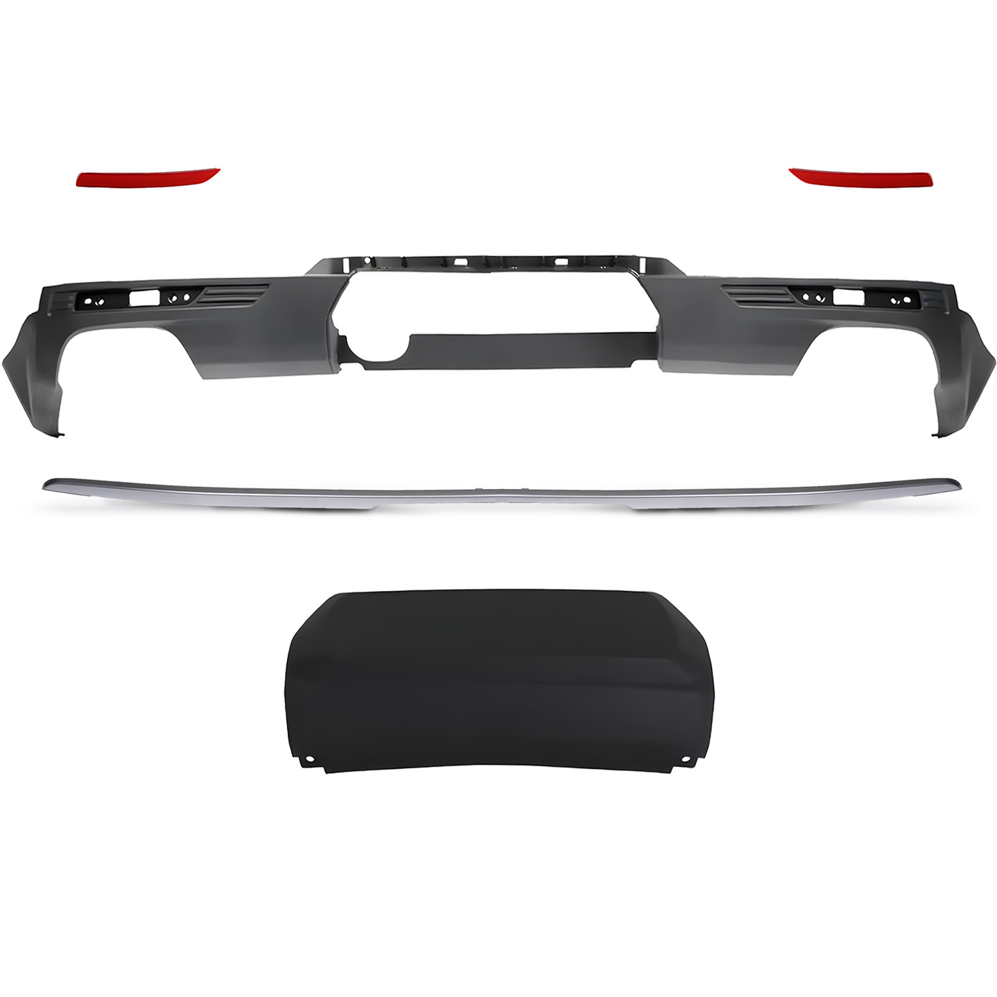 For 2021-2024 Chevy Tahoe GMC YUKON Rear Lower Bumper Cover Kit w/ Trim Molding
