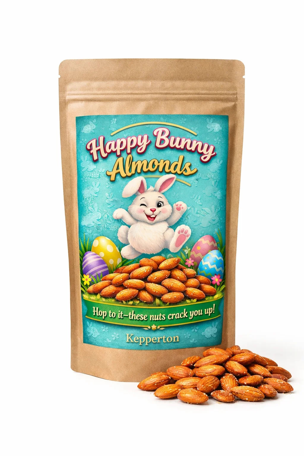 Kepperton Happy Bunny Roasted Almonds Funny Gift Snack for Office Parties