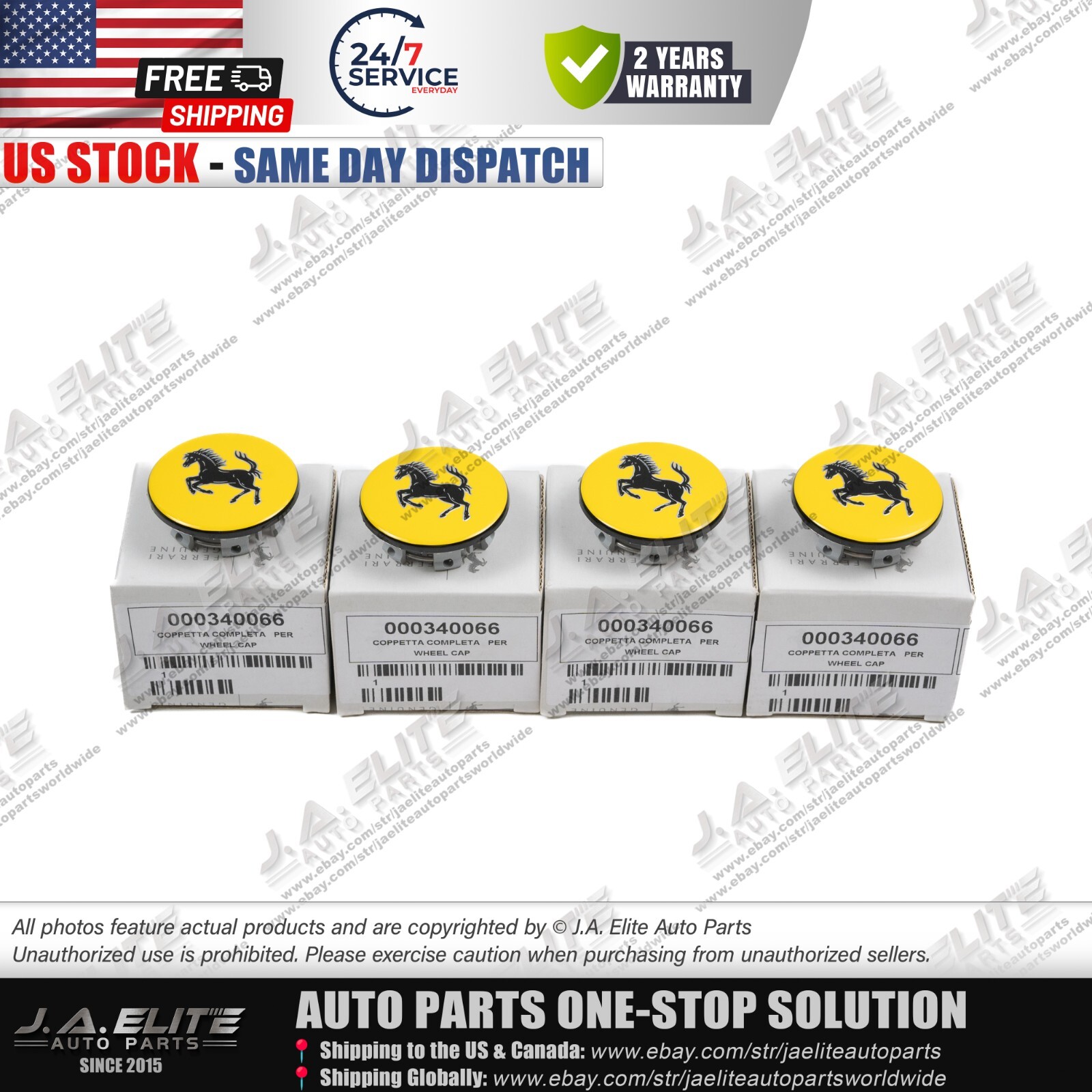4pcs Genuine Ferrari Wheel Centre Caps fit Ferrari, 340066 4pcs Genuine Ferrari Wheel Centre Caps fit Ferrari, 340066