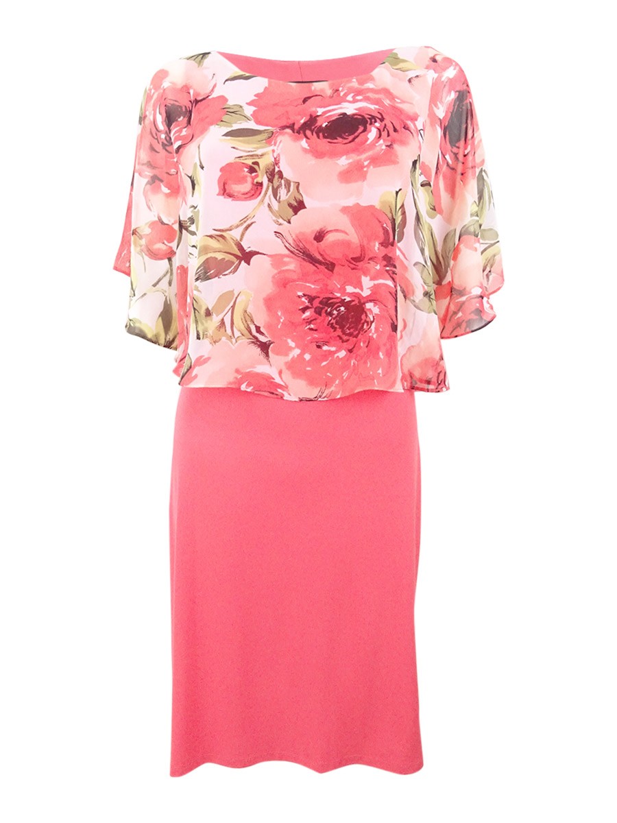 Connected Women\'s Capelet Floral-Print Dress