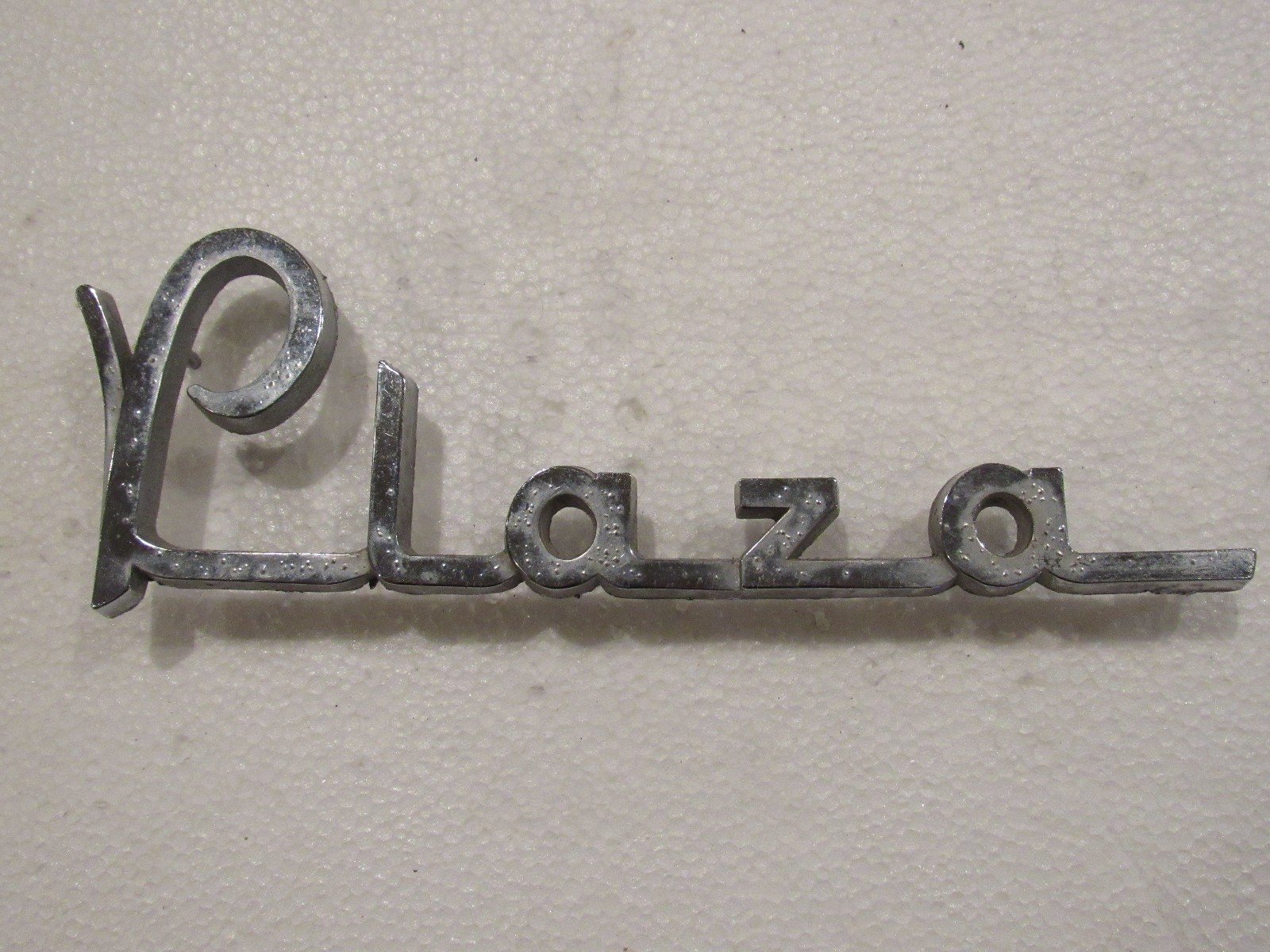 Vintage 1954 Plymouth Plaza Emblem Trim Decal Metal Chrome Mopar OEM Rare Fender