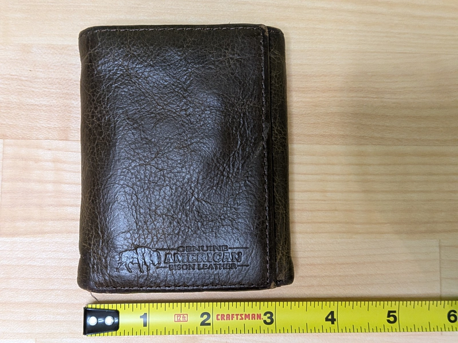 Faded Glory Tri Fold Wallet Bison Leather Faded Glory Tri Fold Wallet Bison Leather