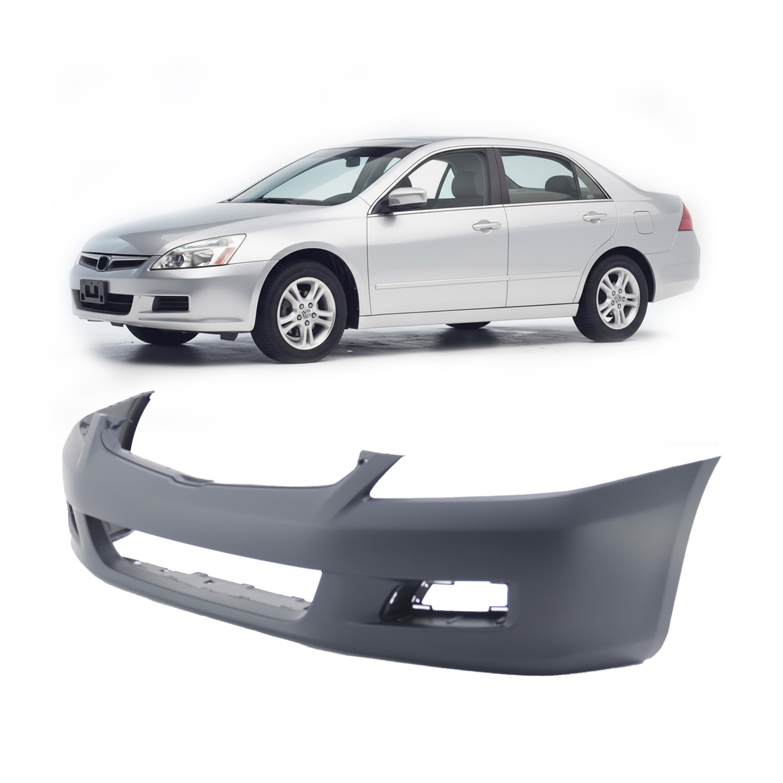 2006-2007 Honda Accord Sedan Hybrid EX LX SE Primed Front Bumper Cover HO1000235