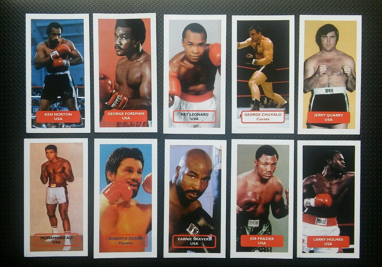BOXING Set 10 Scarce UK issue SCORE PRIZE FIGHTERS trade cards ALI FOREMAN DURAN