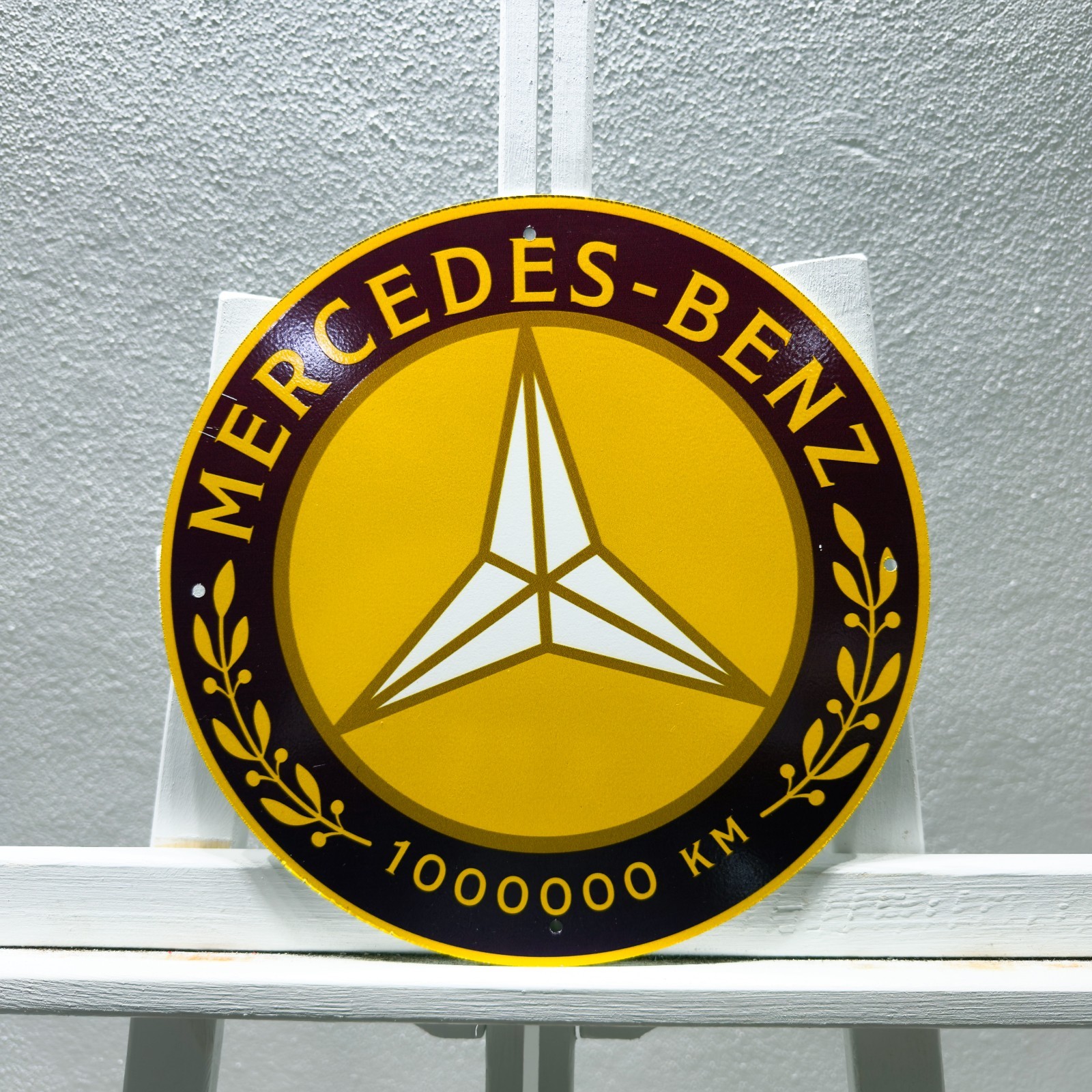 Mercedes-Benz 1,000,000 KM Heavy Metal Sign — Garage Decor — 30 cm (11.8\