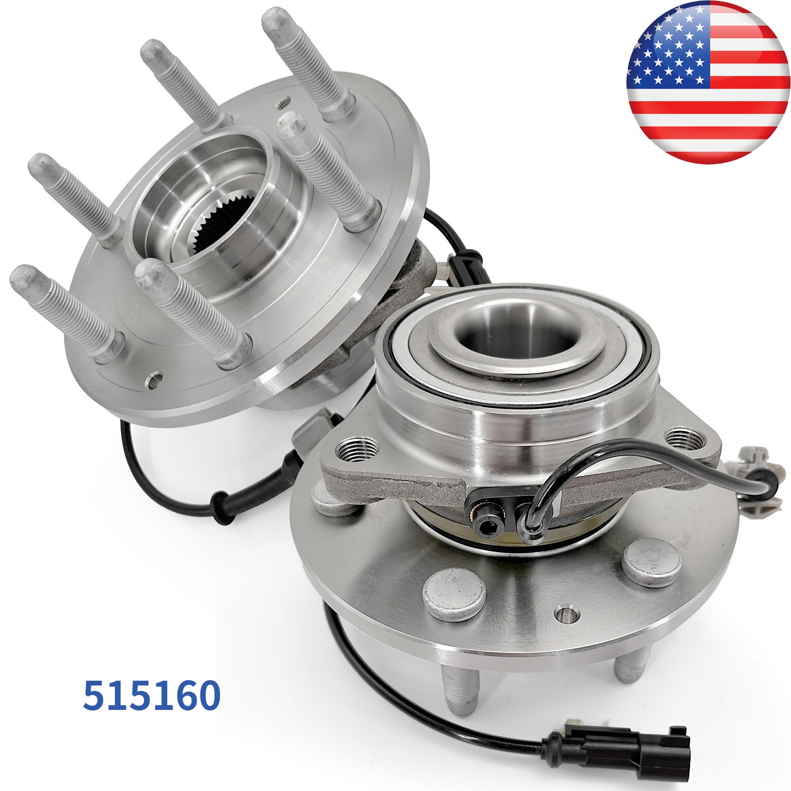 4WD Front Wheel Bearings Hubs 2014-2018 Chevrolet Silverado 1500 4.3L 5.3L 6.2L
