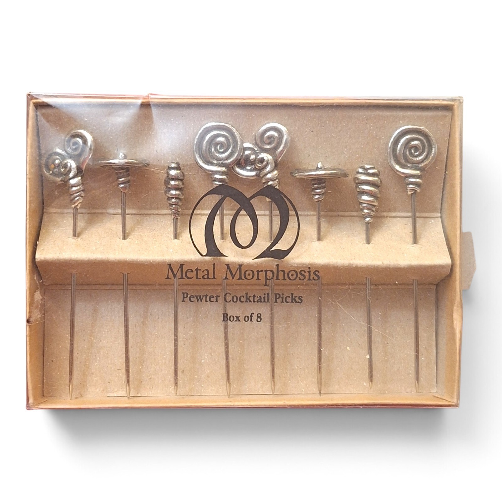 Metal Morphosis 8 Pewter Cocktail Picks Swirls Metal Morphosis 8 Pewter Cocktail Picks Swirls