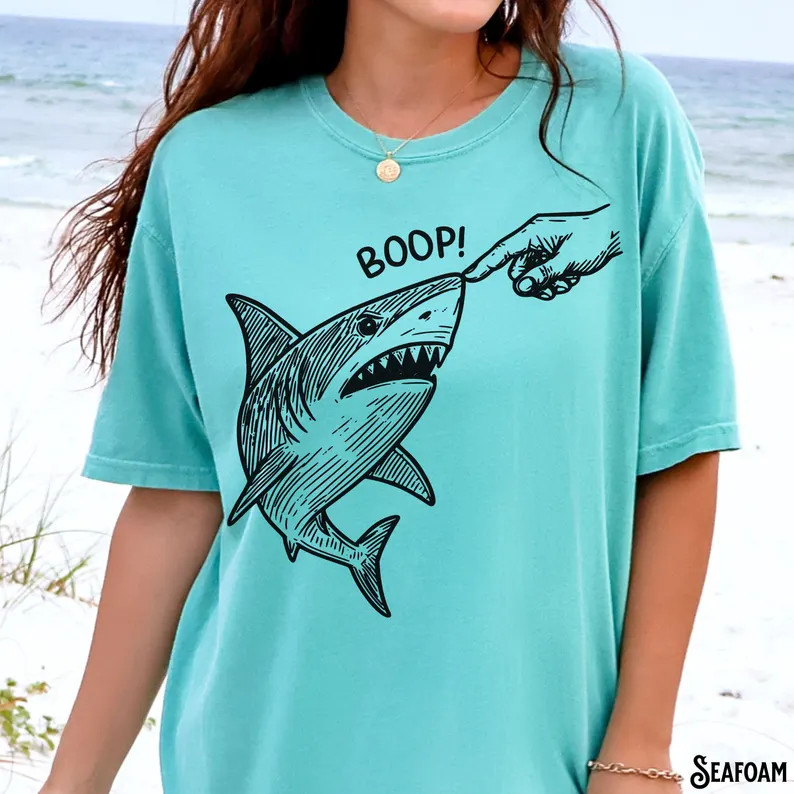 Boop Shark Ocean Sea Animal Unisex Graphic Comfort Tee