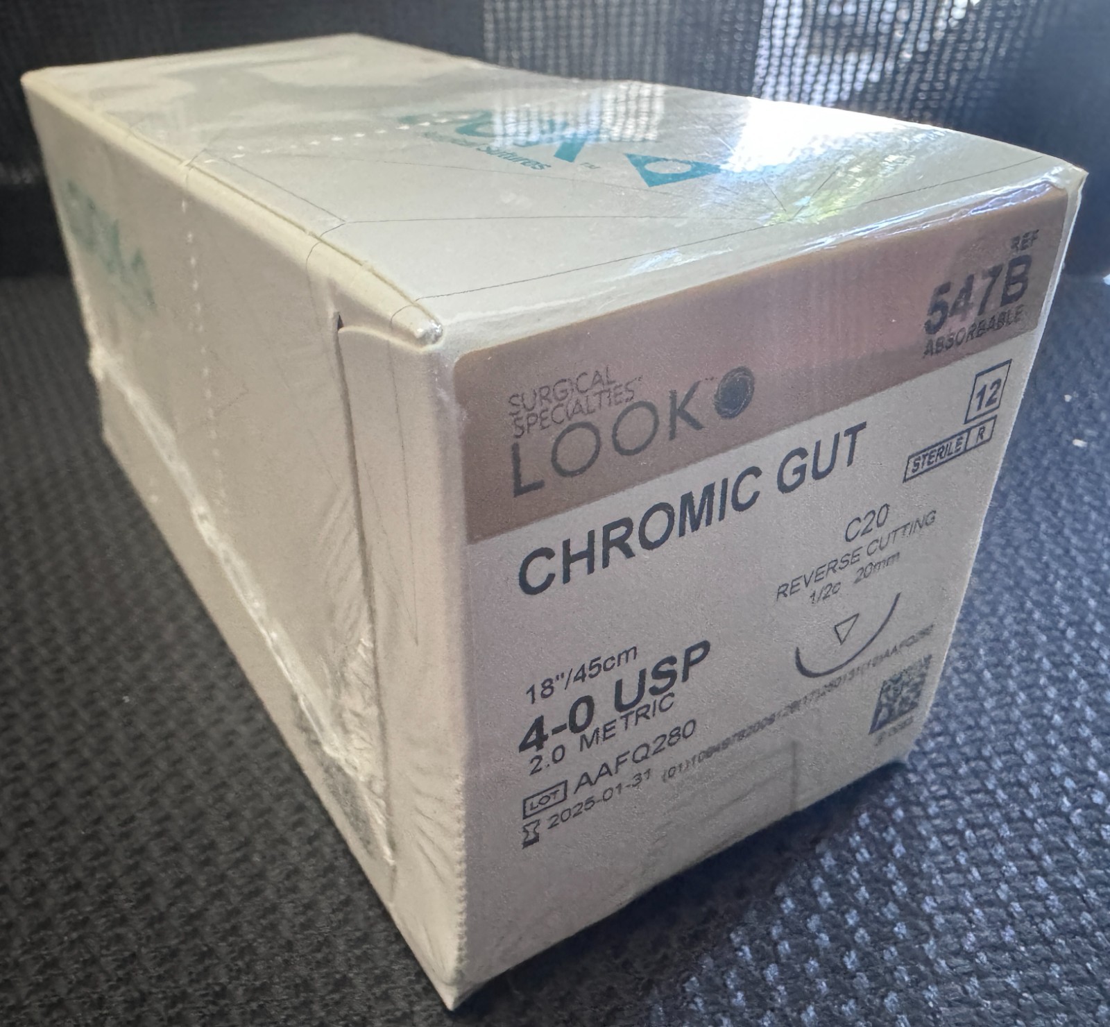 Look X559B Chromic Gut Sutures Reverse Cutting 4-0 27\