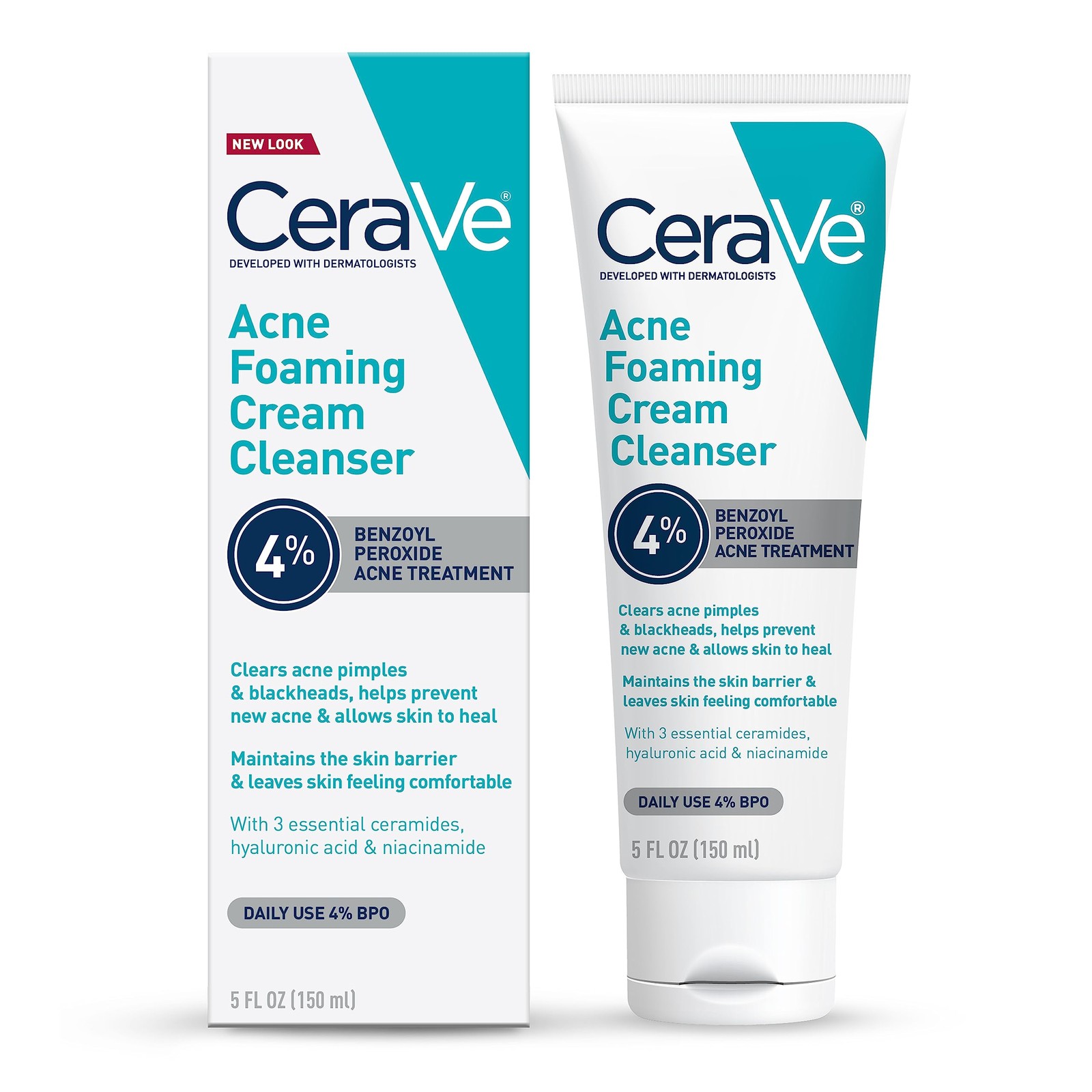 CeraVe Acne Foaming Cream Cleanser 5oz 4% BPO New Sealed 