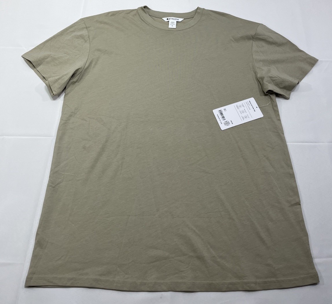 NWT Athleta Women’s M True Cotton Short Sleeve Tee Mortar Mushroom Medium NWT Athleta Women’s M True Cotton Short Sleeve Tee Mortar Mushroom Medium
