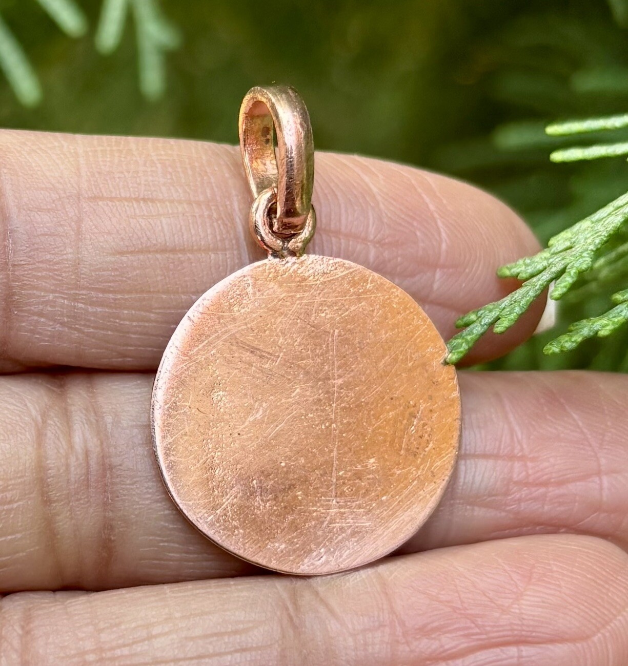 1Pc Pure Copper Healing Circle Pendant Locket, Jewelry, Spiritual Kriya Pendant