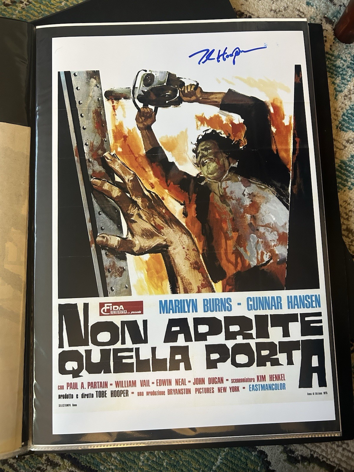 Tobe Hooper Signed The Texas Chainsaw Massacre Director Poster 12x18 not jsa