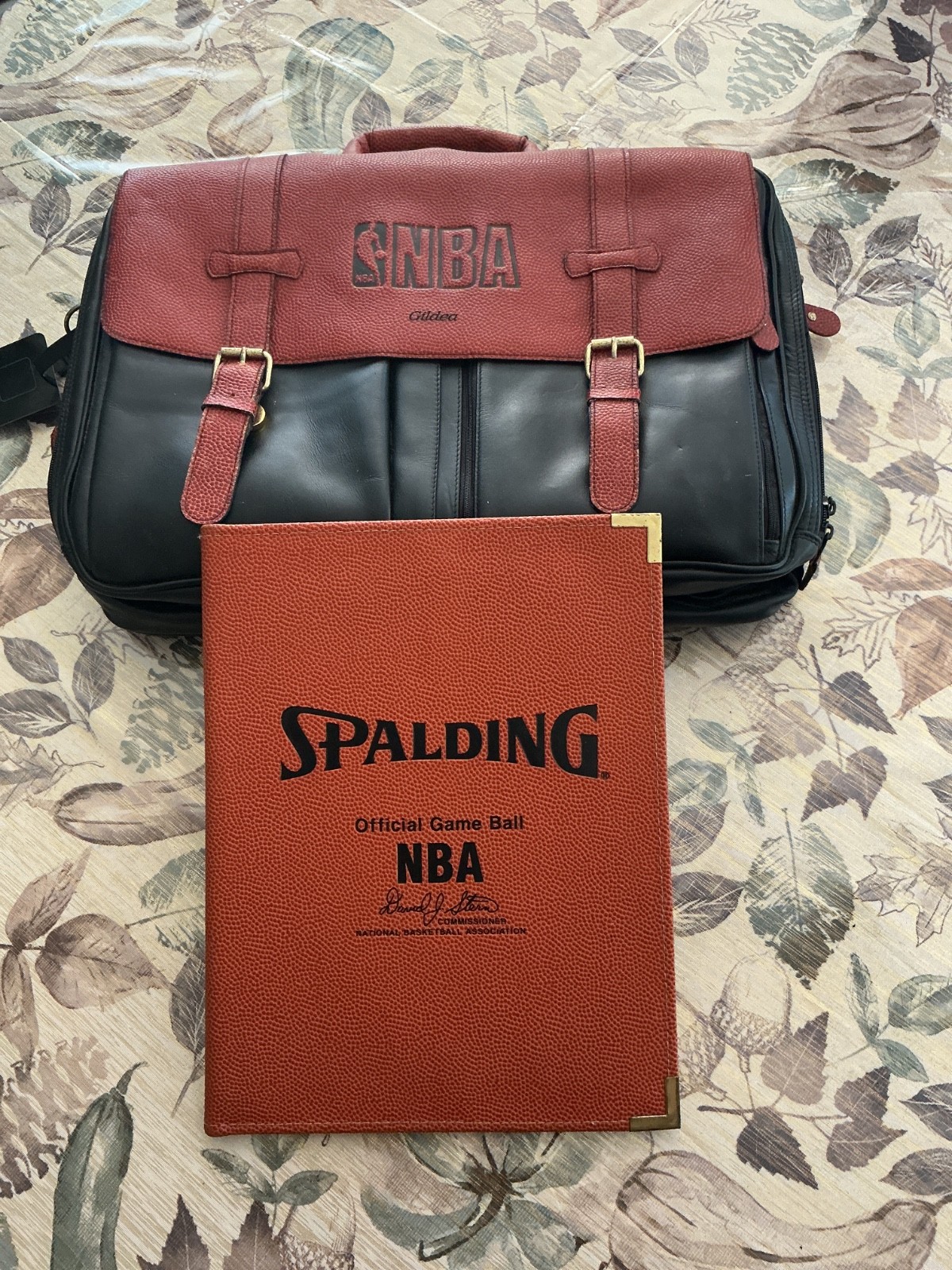 Spalding NBA Basketball Pebbled Leather Briefcase And Spalding Notepad Exclusive Spalding NBA Basketball Pebbled Leather Briefcase And Spalding Notepad Exclusive