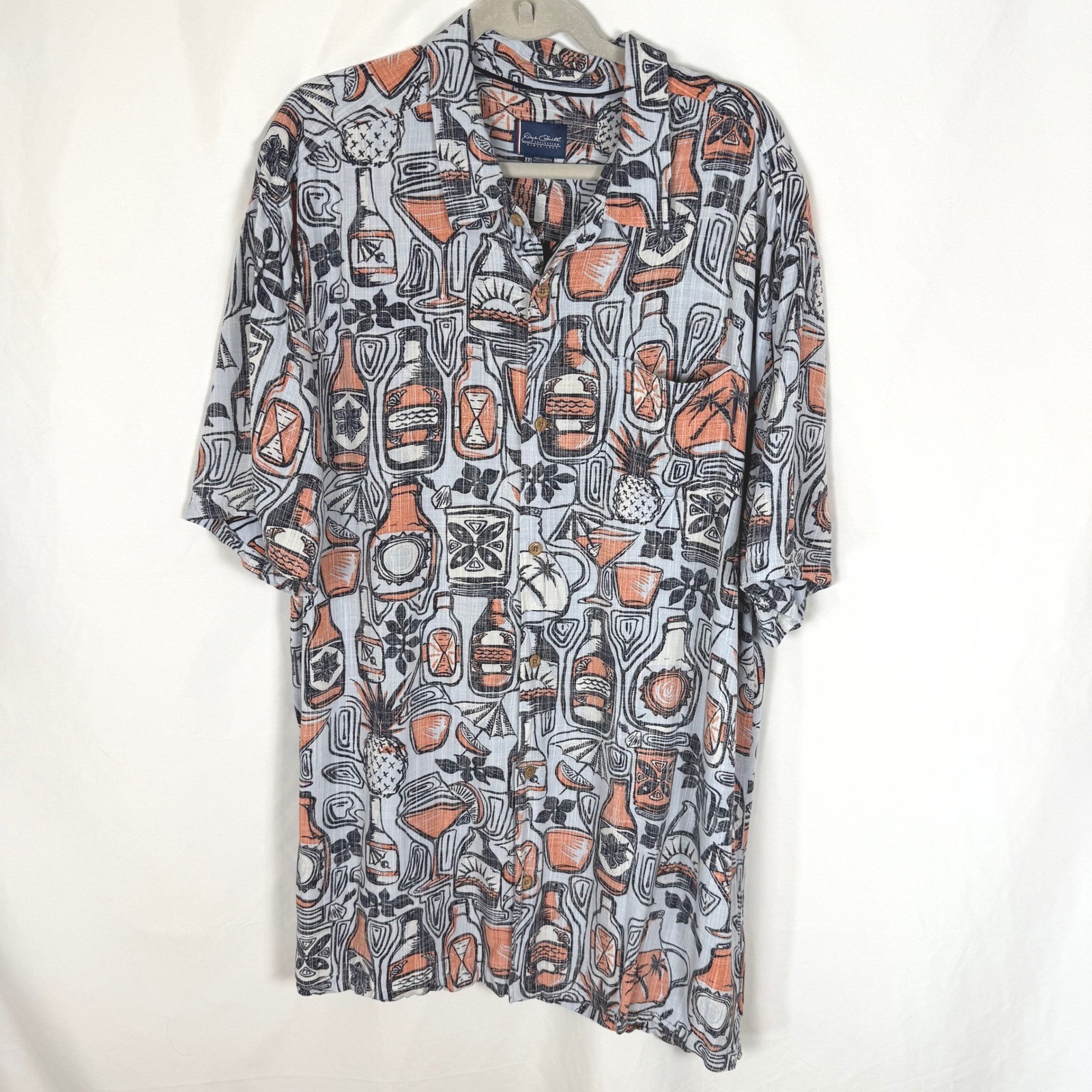 Jack O\'Neill Collection Tropical Drinks Aloha Mens Shirt Size XXL EUC