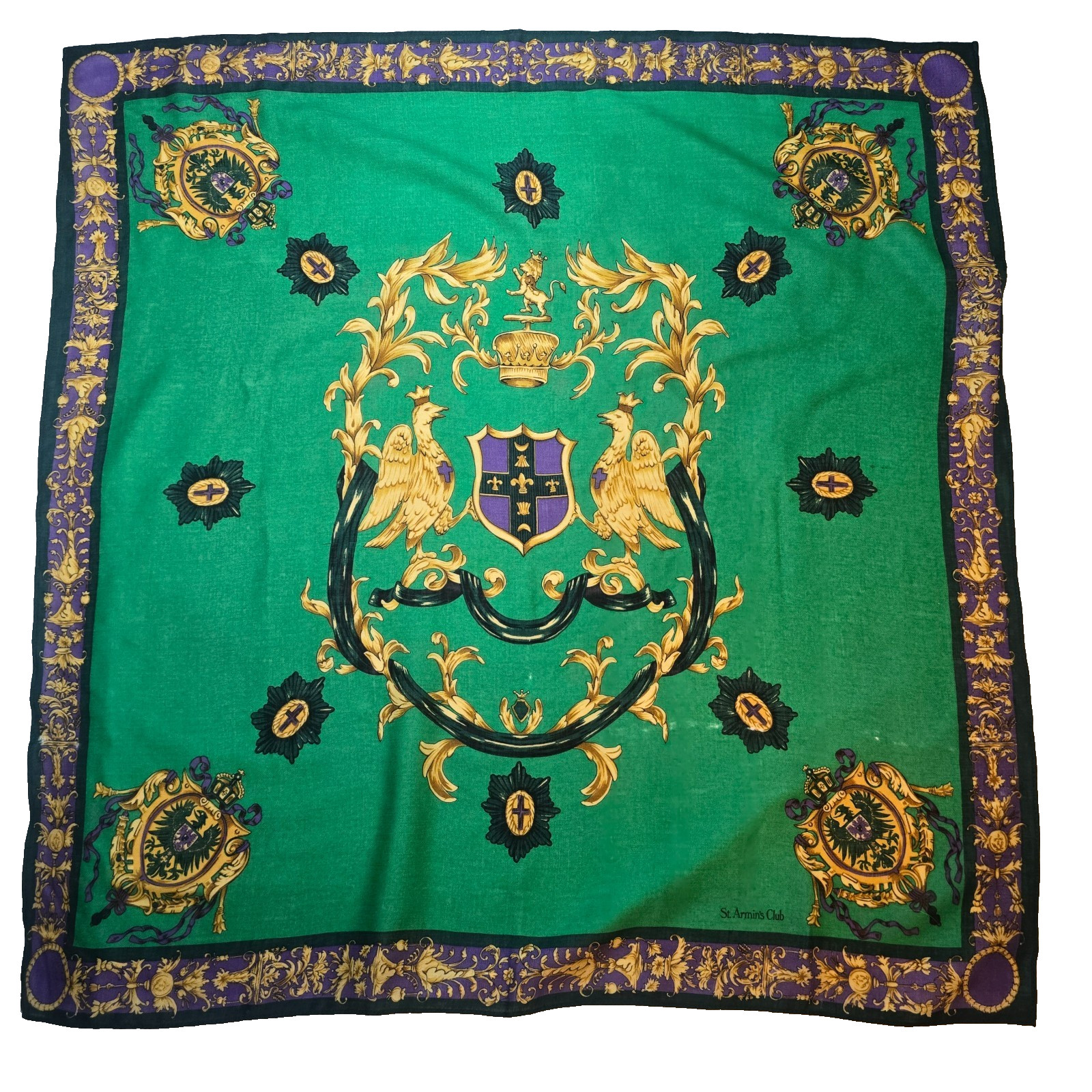 Vintage St. Armin\'s Club Silk Scarf 34\ Vintage St. Armin\'s Club Silk Scarf 34\