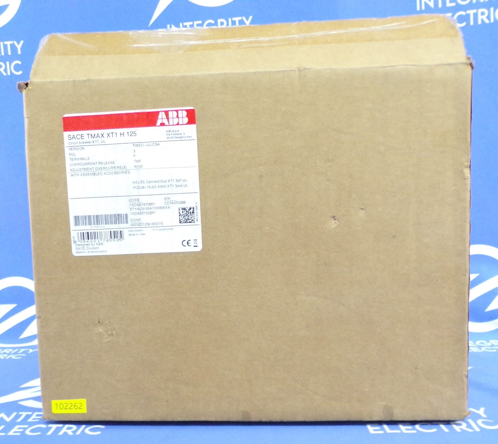 NIB ABB CIRCUIT BREAKER XT1HU3100AYD000XXX 1SDA074706R1 I-LINE 100A 600Y/347V 3P
