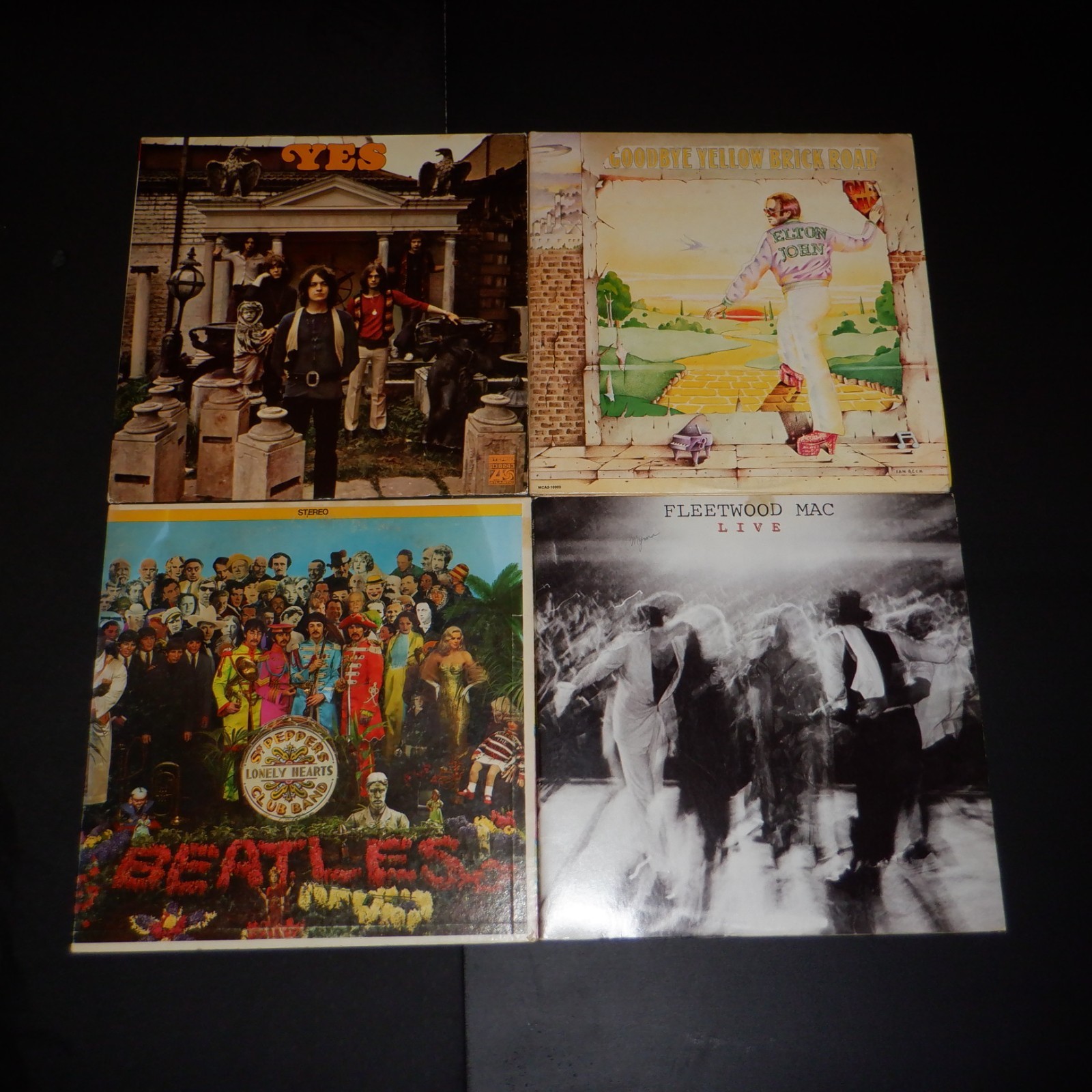 ROCK vinyl LOT x6 THE BEATLES Fleetwood Mac YES Elton John OIS VG+/VG+