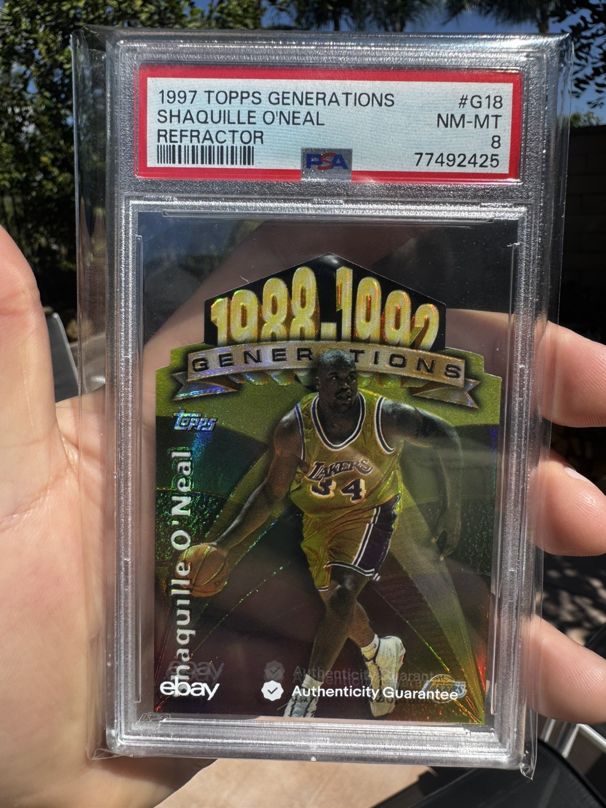 1997-98 Topps - Generations Shaquille O'Neal #G18 Refractor PSA 8 1997-98 Topps - Generations Shaquille O'Neal #G18 Refractor PSA 8