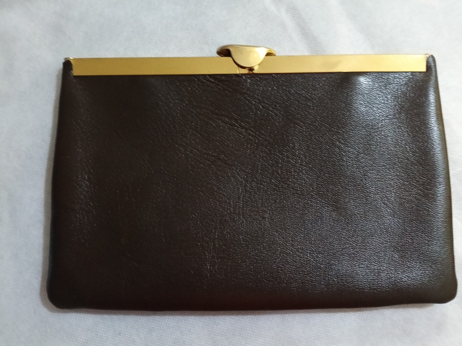 VINTAGE ETRA Genuine Leather Brown Envelope Clutch/Handbag 