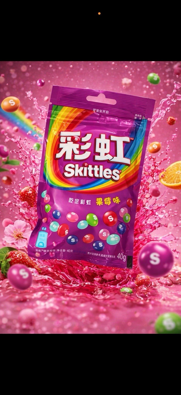100 PACK - 40g EXOTIC Skittles Assorted Fruit Gummy Candy 40g Chinese/Imported