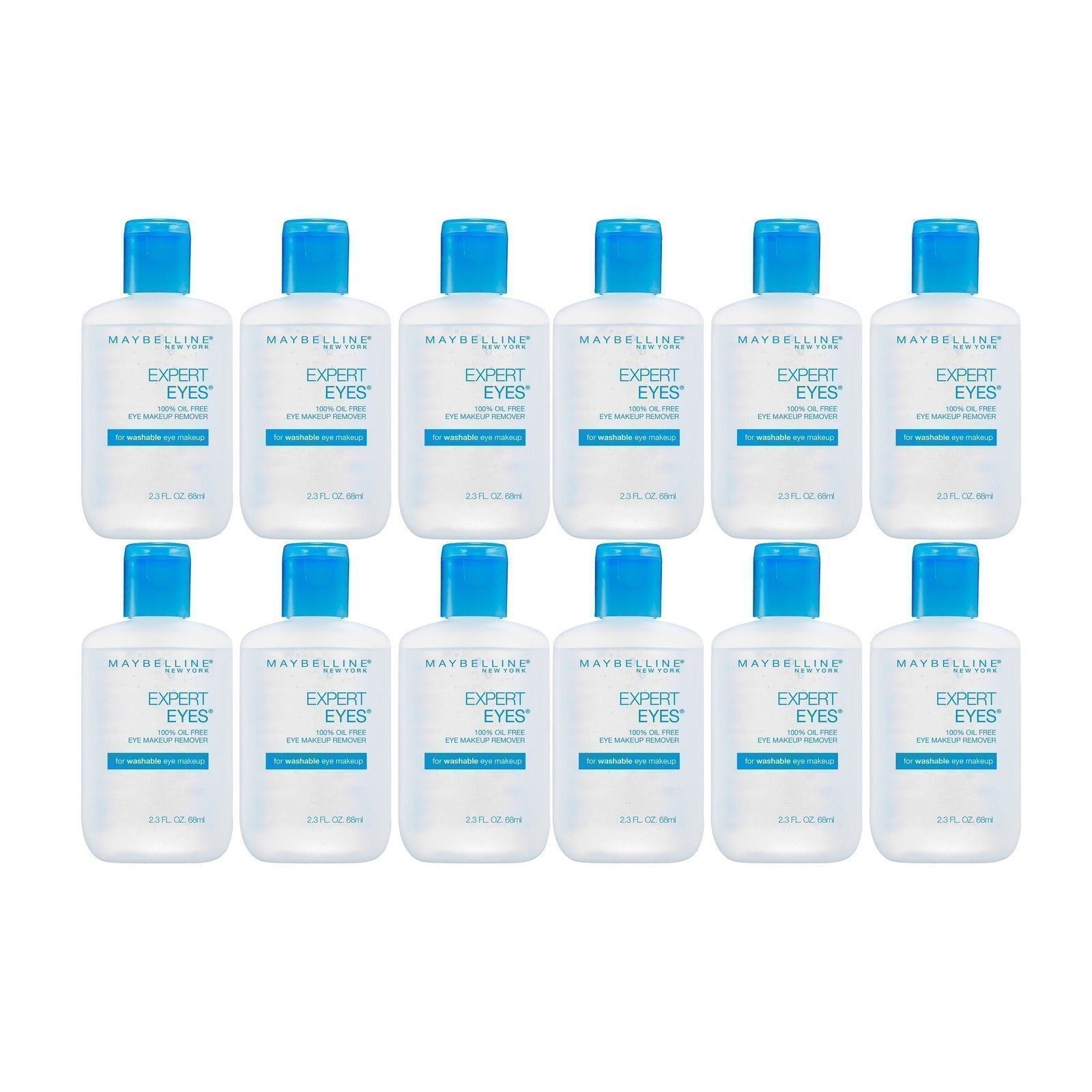 Maybelline Expert Eyes Oil Free Eye Makeup Remover, 2.3 fl oz, 12 Pack