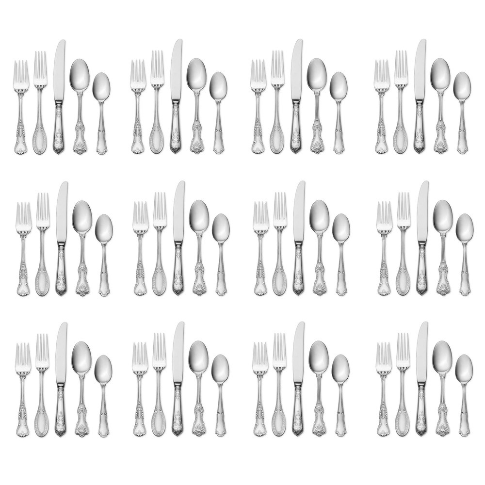 Wallace HOTEL LUXE 18/10 Stainless  77pc. Flatware Set (Service for Twelve)  N/O