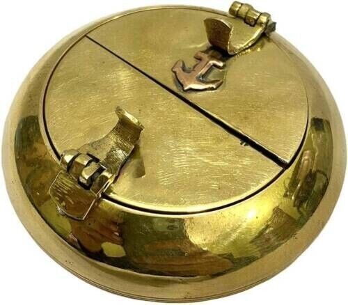 Handmed Vintage Brass Ashtray Cigar Cigarette Tobacco Marine Art Anchor, Gift Handmed Vintage Brass Ashtray Cigar Cigarette Tobacco Marine Art Anchor, Gift