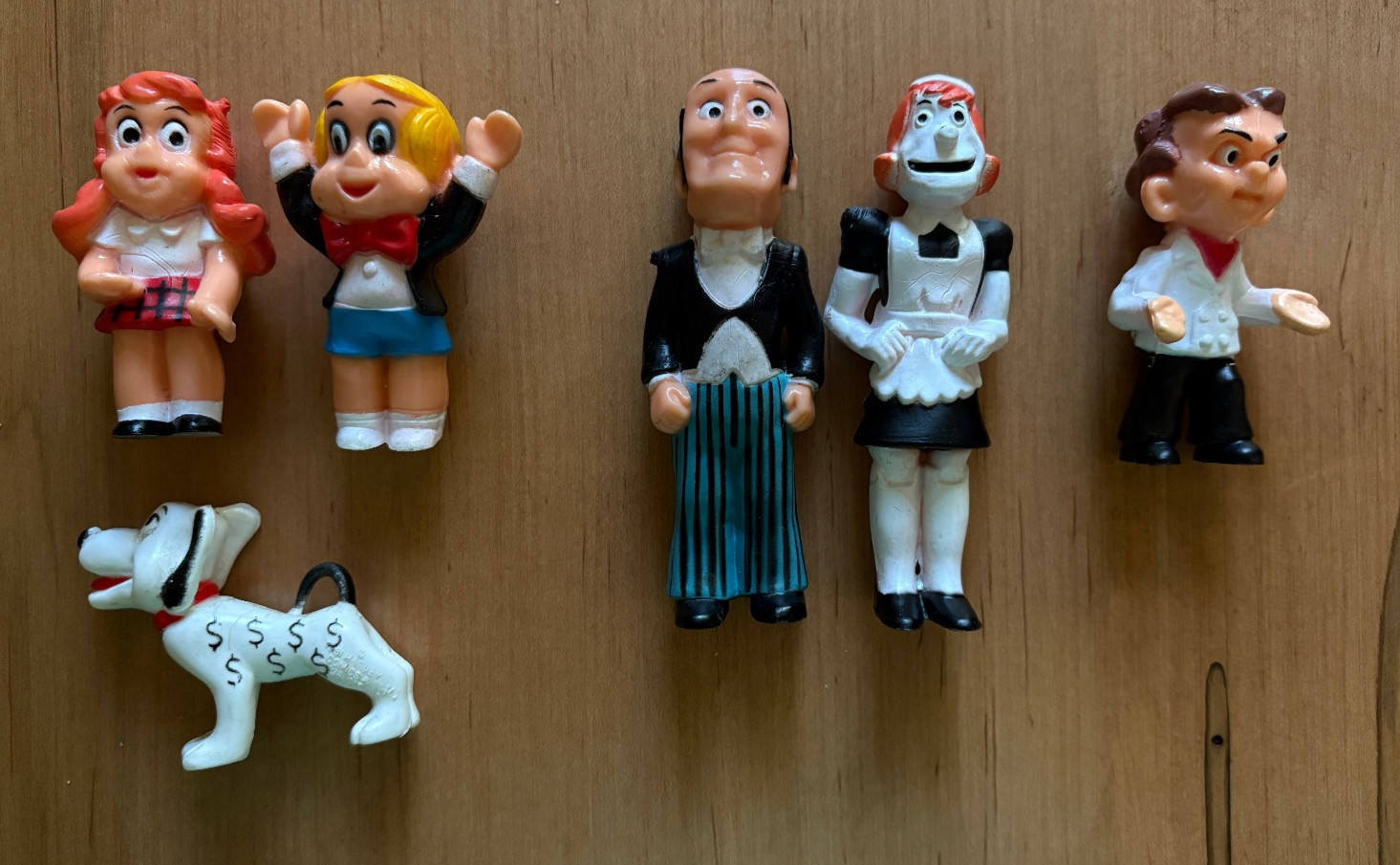 1981 Richie Rich Complete Loose Set - 6 PVC Figures Harvey Comics No Play Wear