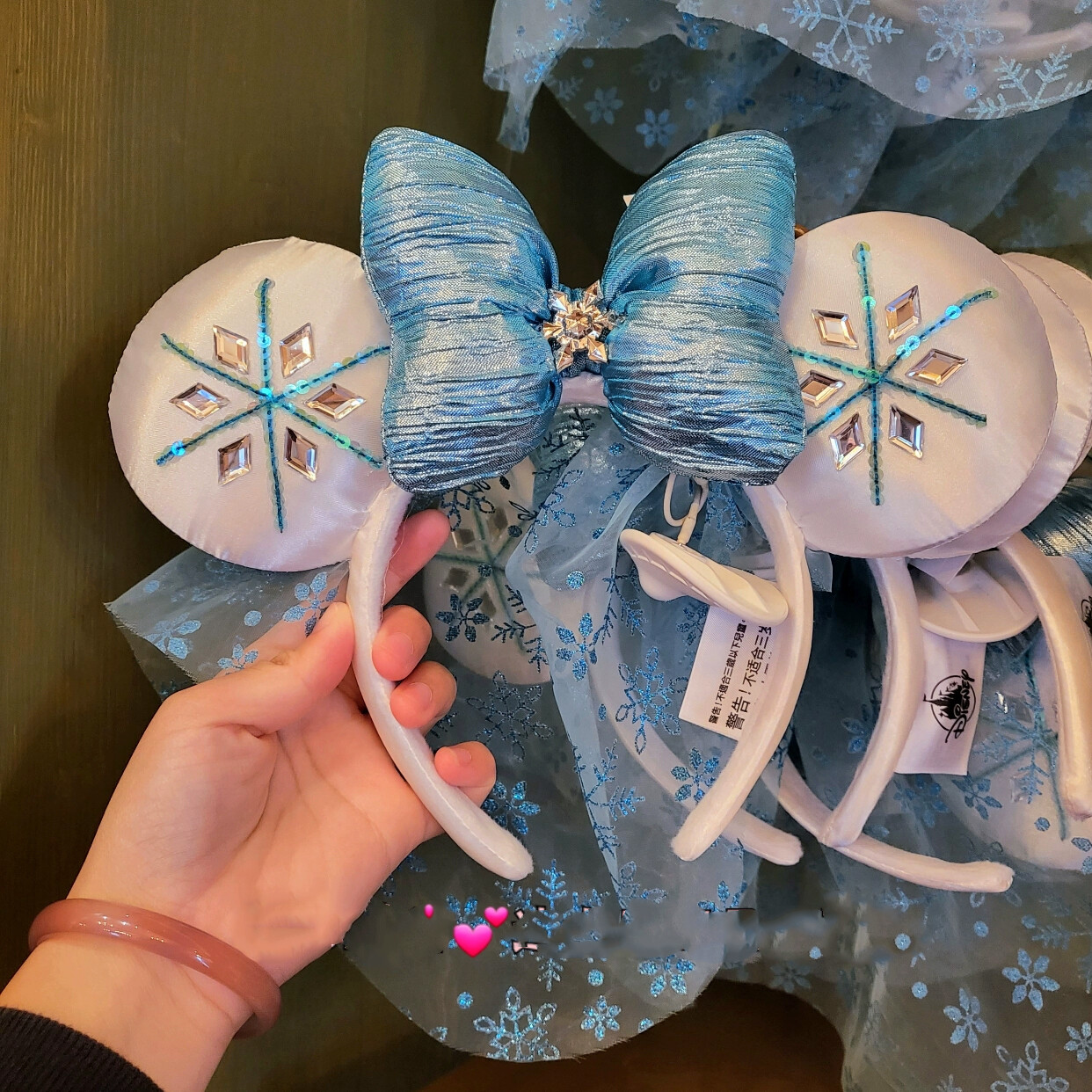 Disney` Parks Frozen Blue White Sparkle Elsa Minnie Mouse Ears Headband US POST