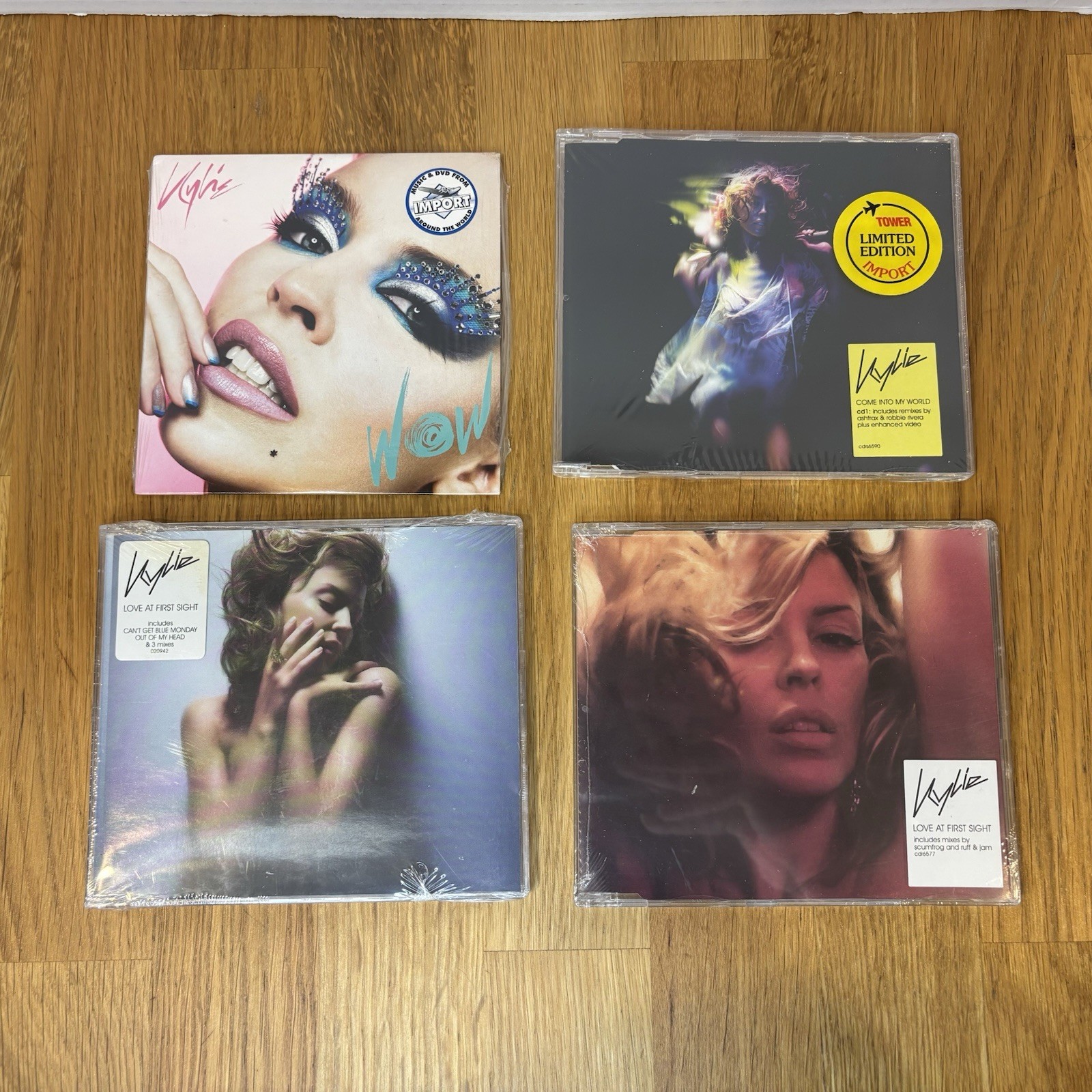 Kylie Minogue 4xCD Import WOW, Love At First Sight, Come Into My World  SEALED