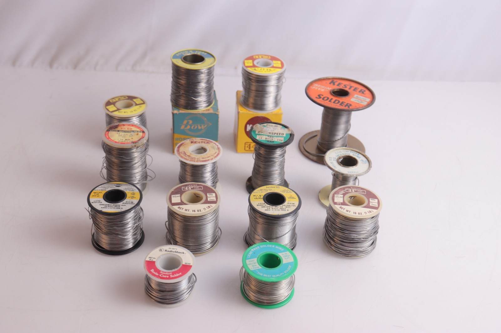 Lot of Solder Spools – Kester, Bow, Ersin Multicore - Various Alloys