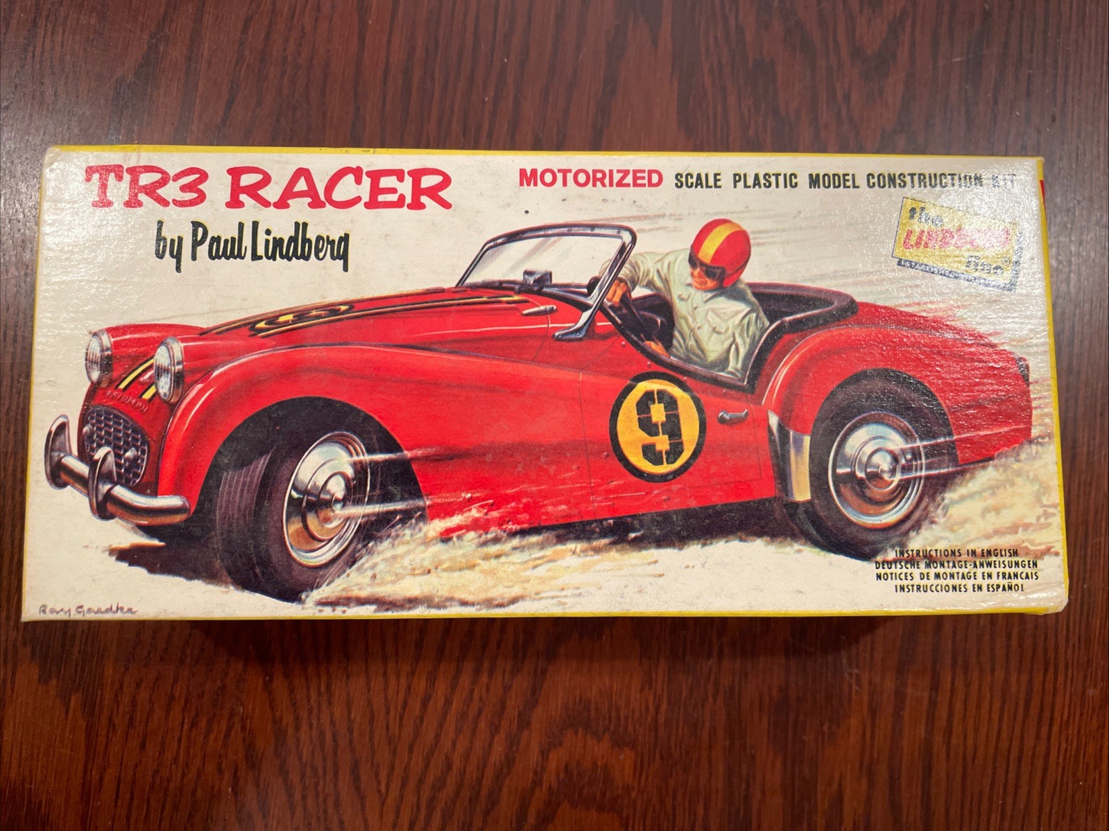 The Lindberg Line~TR3 Racer~Kit No 6240:75~Blue-Rubber Band Powered