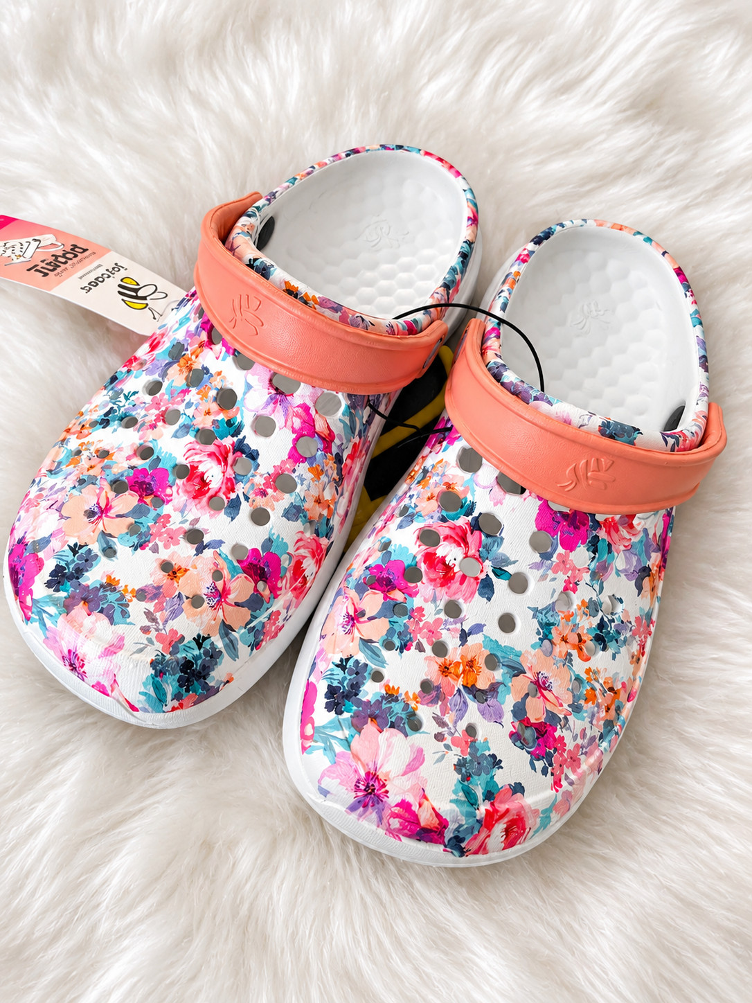 NWT Joybees Floral Clogs Women’s Size 6 🌸 Pink Slip-On Shoes