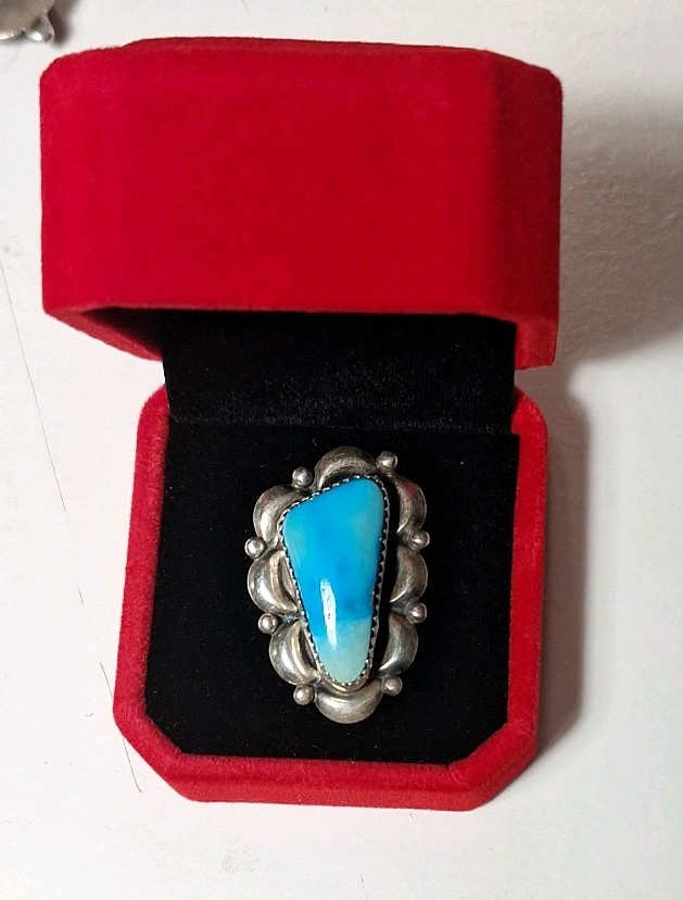 AMAZING Vintage Navajo Sterling Silver Royston Turquoise Ring Cester Charlie s 7