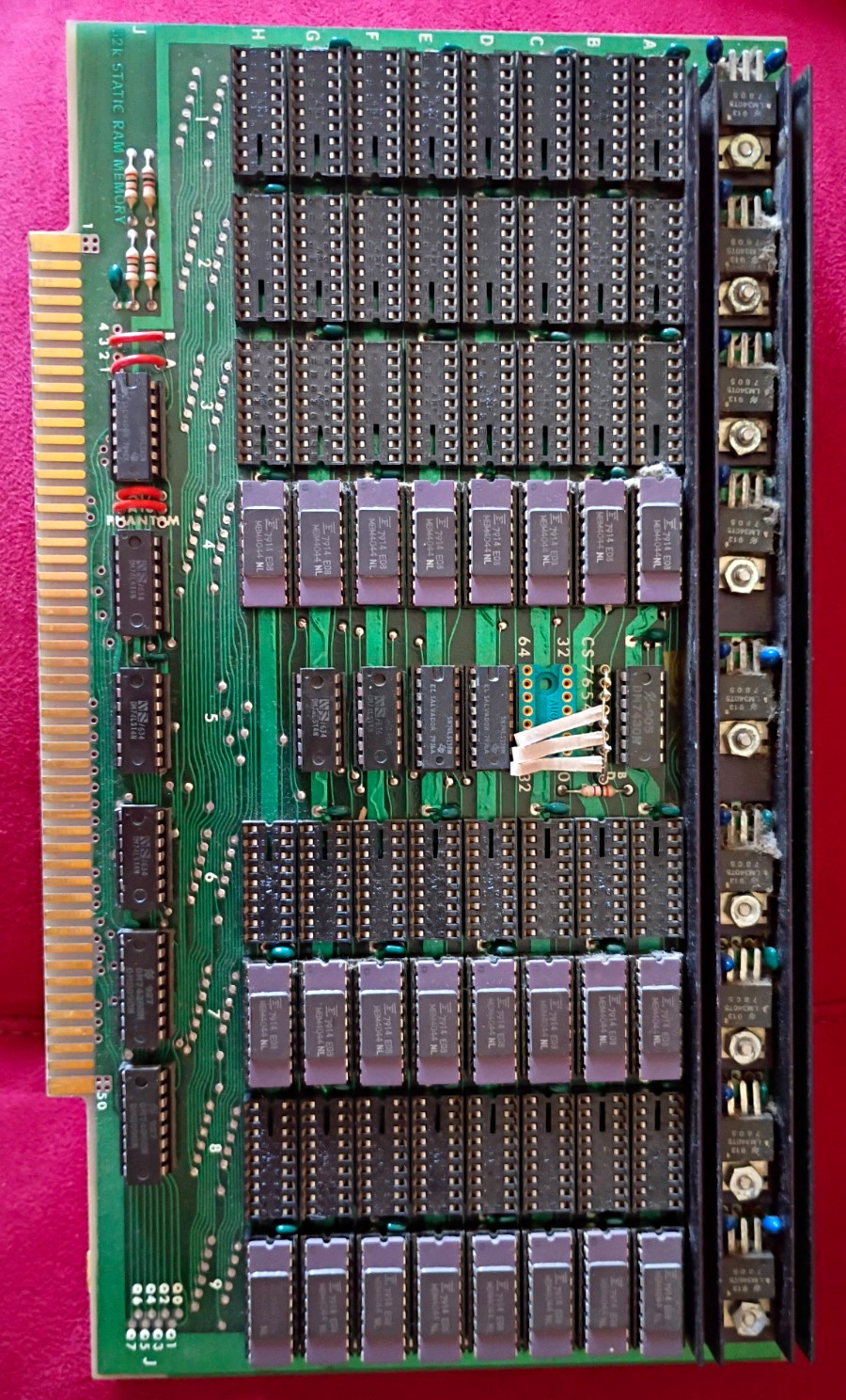 Vintage Late 1970s 32K Static RAM Memory S-100 Bus Expansion Board (MBM4044)