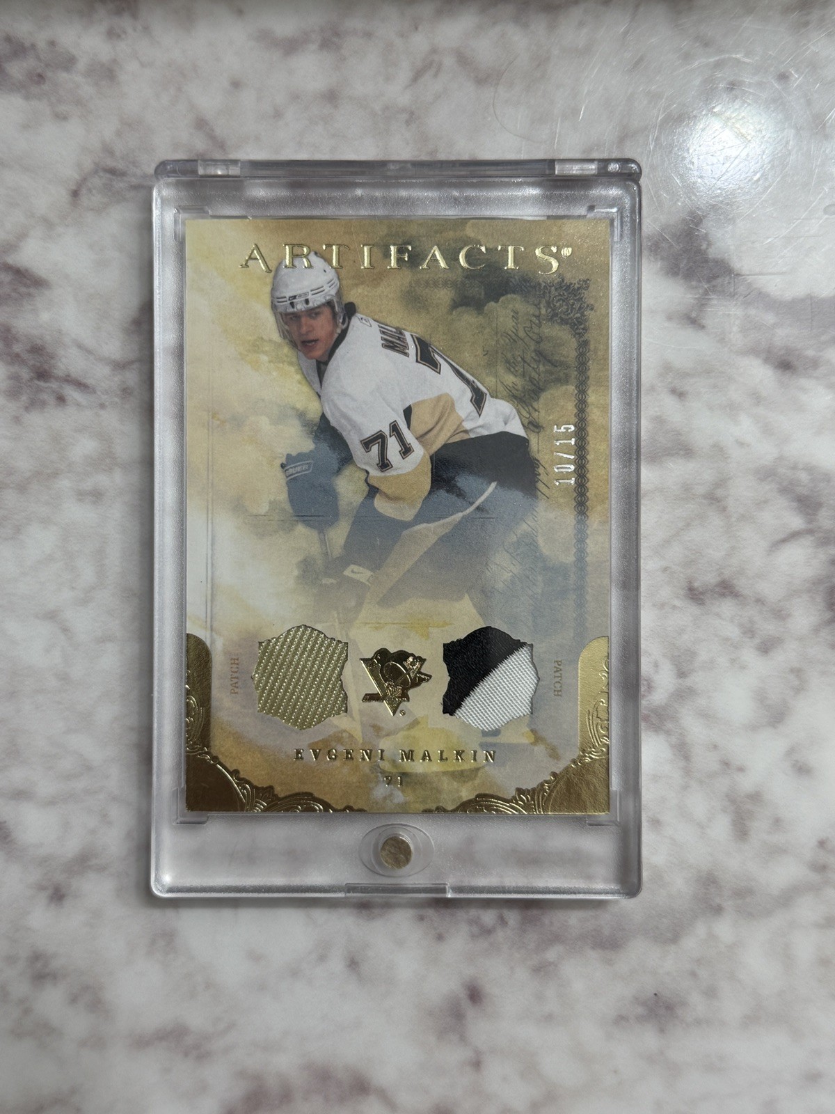 2010-11 Upper Deck Artifacts Evgeni Malkin Dual Patch 10/15 #54