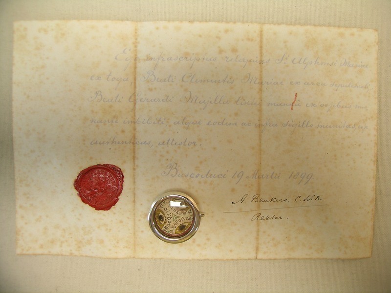 reliquary reliquary Saint Clement Mary Hofbauer,  Alphonsus , Gerard Maj + COA