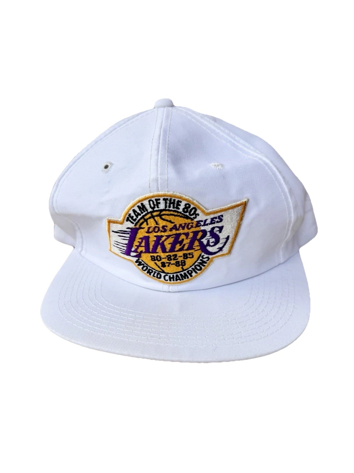 Vtg LA Lakers Official Licensed NBA, World Champs Embroidered White Hat,The Till