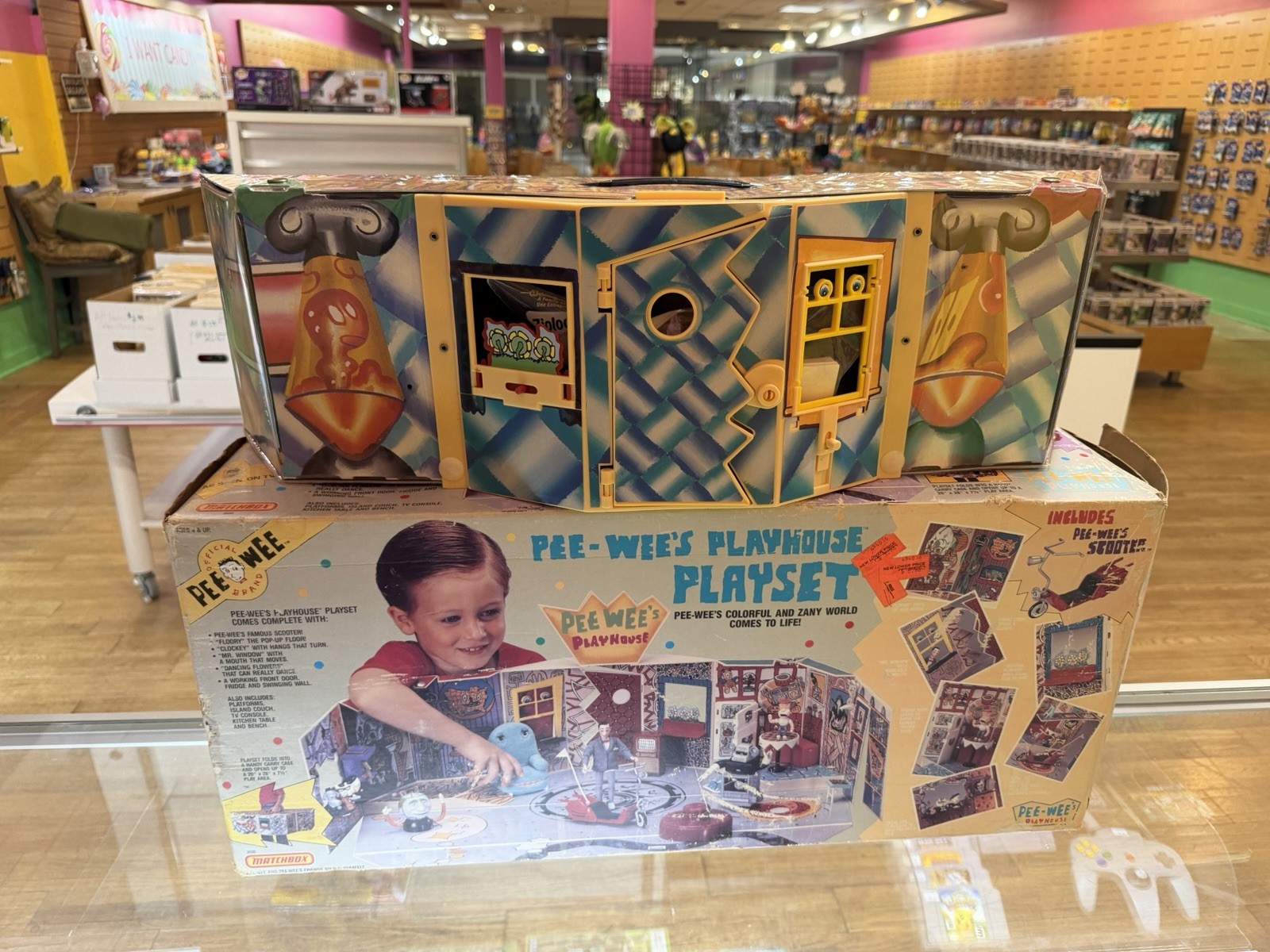 Vintage Matchbox Pee-Wee’s Playhouse Playset Complete w/ Scooter & Original Box