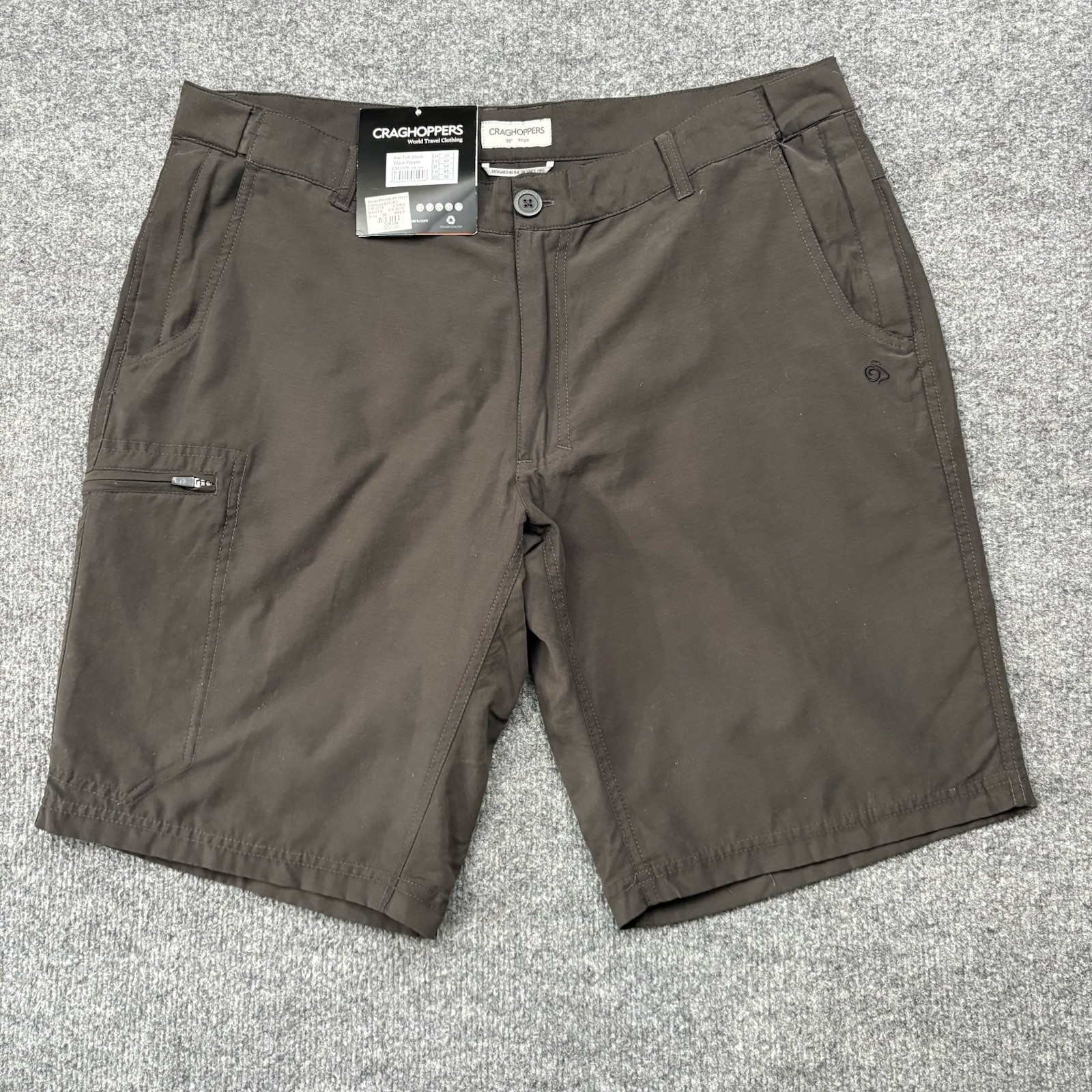 NWT Craghoppers Shorts Mens 38 Black Pepper Kiwi Trek Outdoors Hike Trail Travel NWT Craghoppers Shorts Mens 38 Black Pepper Kiwi Trek Outdoors Hike Trail Travel