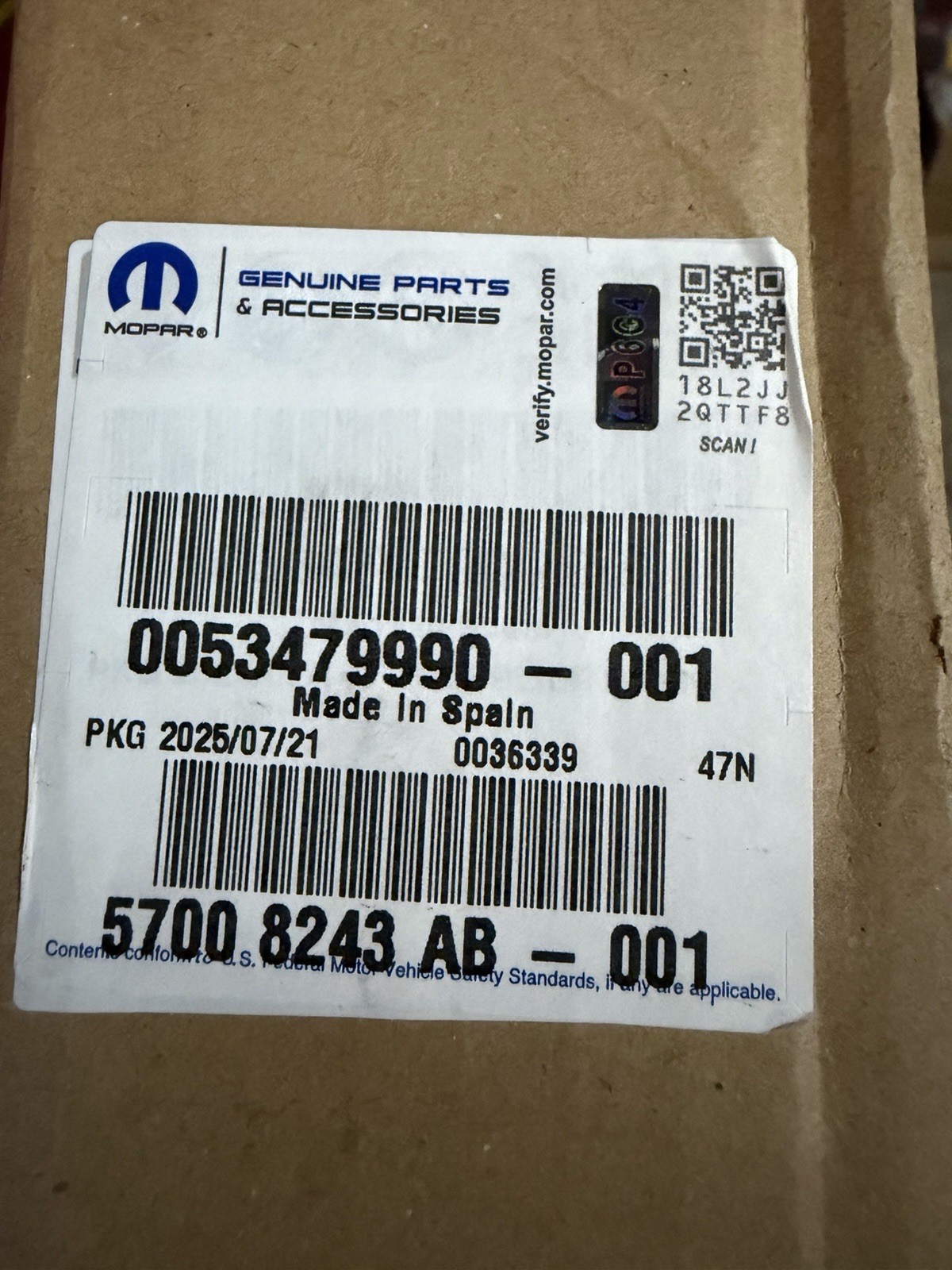 Air Conditioning Condensor OEM Mopar Factory 57008243AB Air Conditioning Condensor OEM Mopar Factory 57008243AB