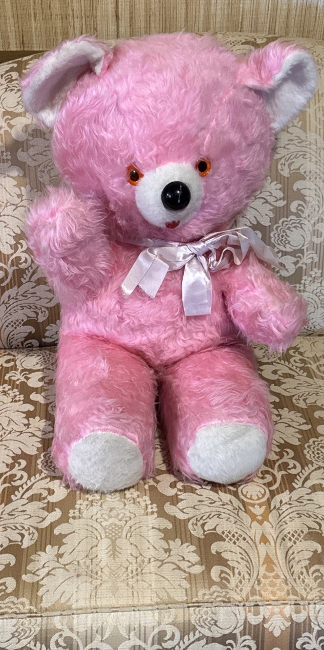 Vintage 24” Mid-Century Pink Carnival Teddy Bear 1950’ s - 1970’s Playland Toys Vintage 24” Mid-Century Pink Carnival Teddy Bear 1950’ s - 1970’s Playland Toys